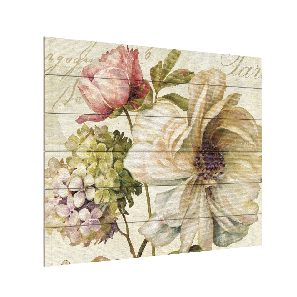 Wooden Slat Art 18 X 22 Inches Titled Marche De Fleurs II Ready To Hang Home Decor Picture