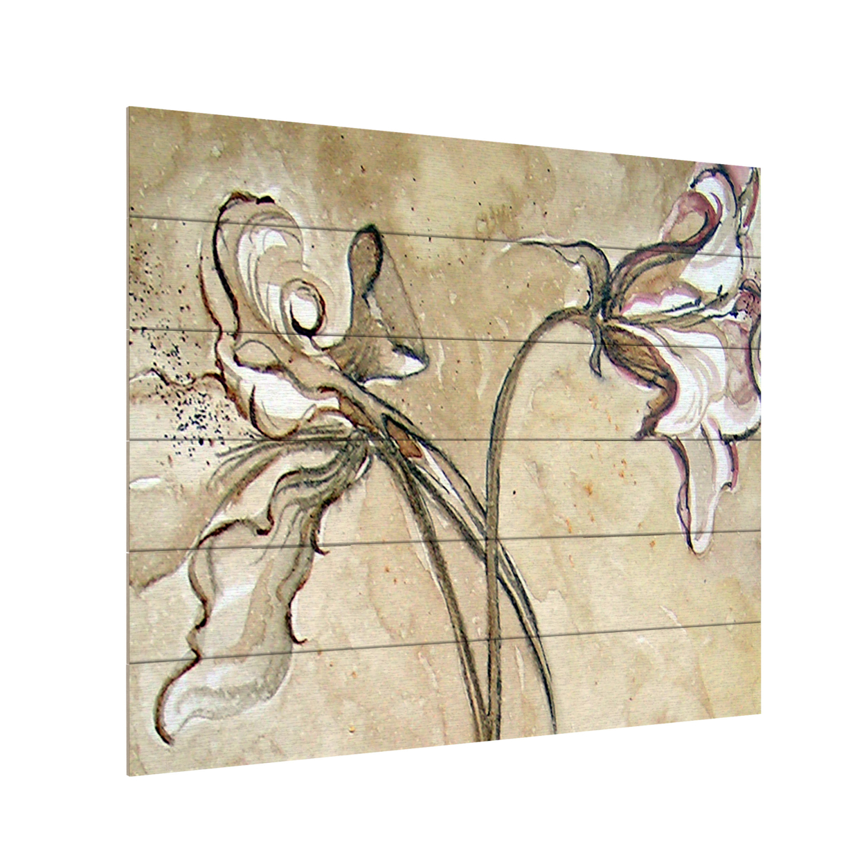 Wooden Slat Art 18 X 22 Inches Titled Flower Talks Ready To Hang Home Decor Picture
