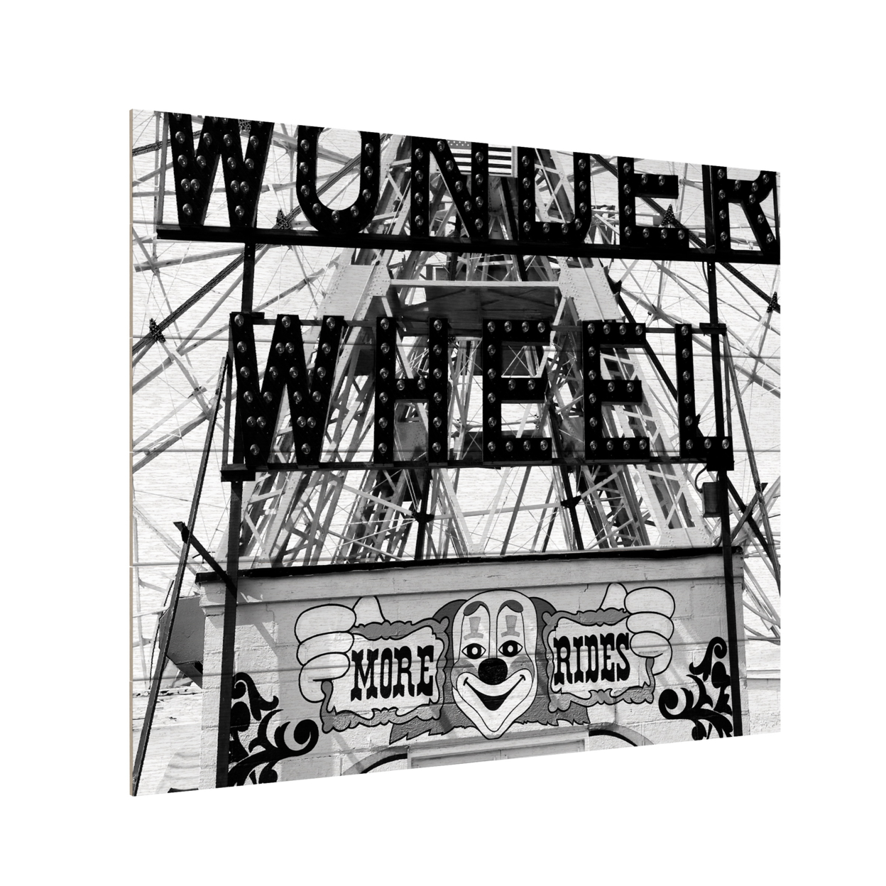 Wooden Slat Art 18 X 22 Inches Titled Coney Island Wonder Wheel This Way Ready To Hang Home Decor Picture