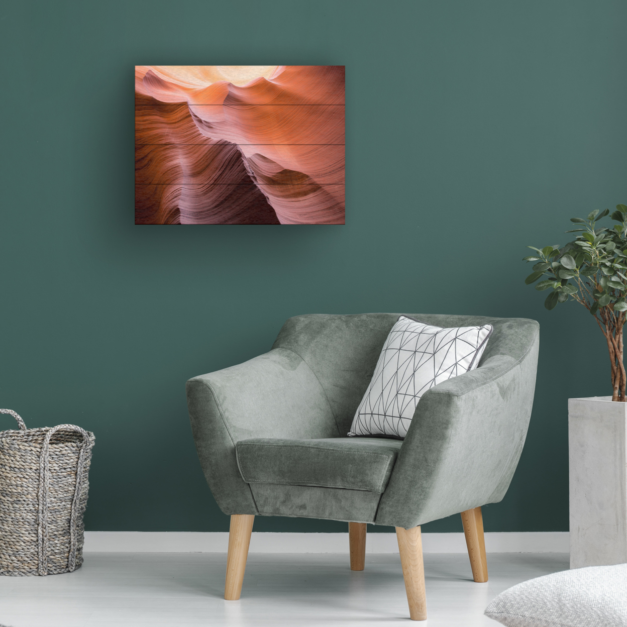 Wall Art 12 X 16 Inches Titled Smooth II Ready To Hang Printed On Wooden Planks
