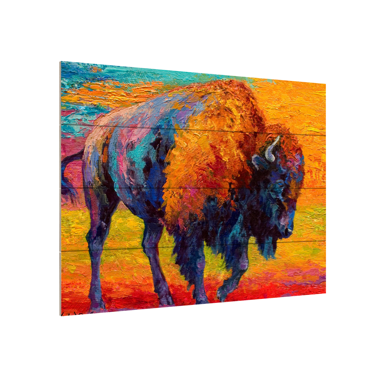 Wall Art 12 X 16 Inches Titled Spirit Of The Prairie Ready To Hang Printed On Wooden Planks