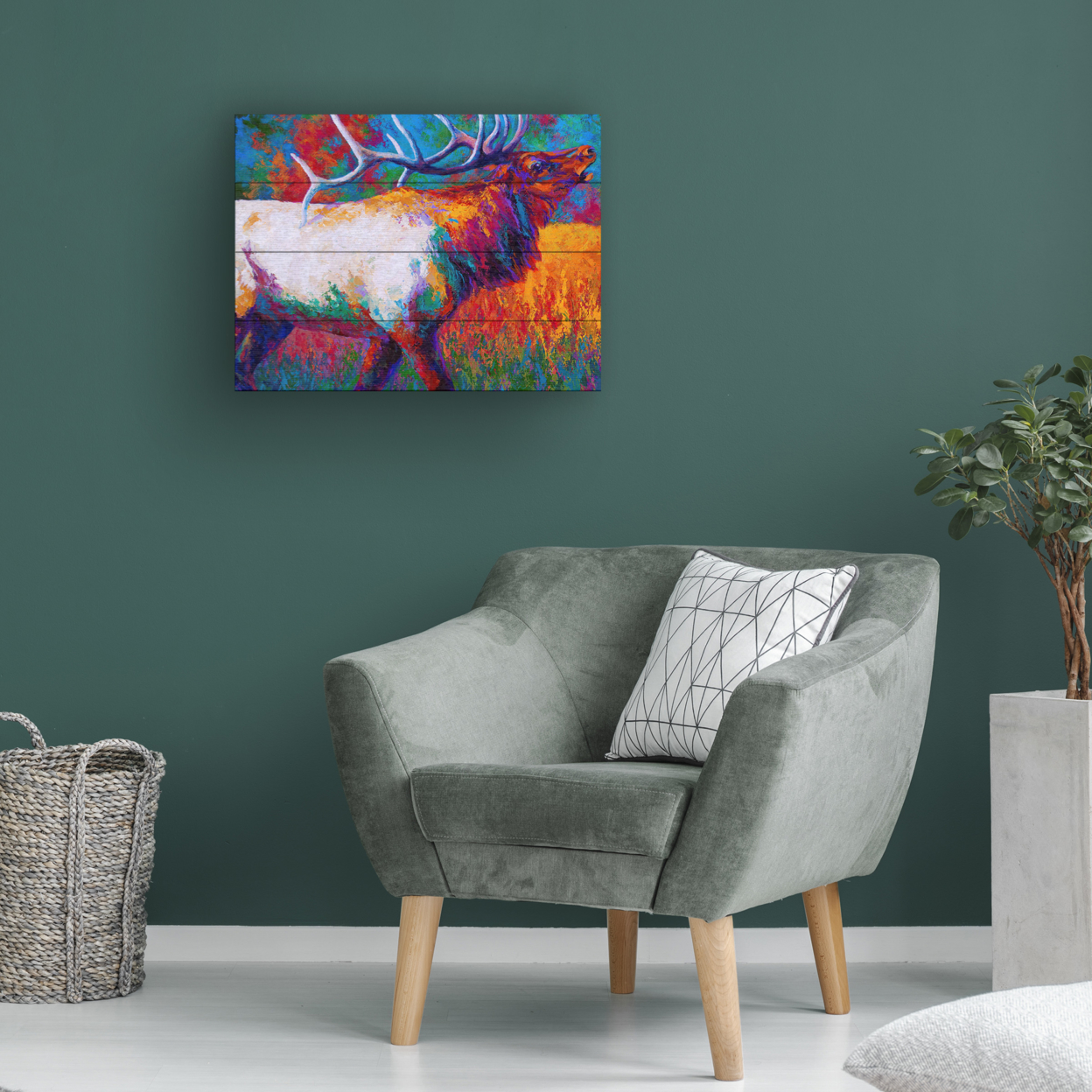 Wall Art 12 X 16 Inches Titled Chorus Elk Ready To Hang Printed On Wooden Planks