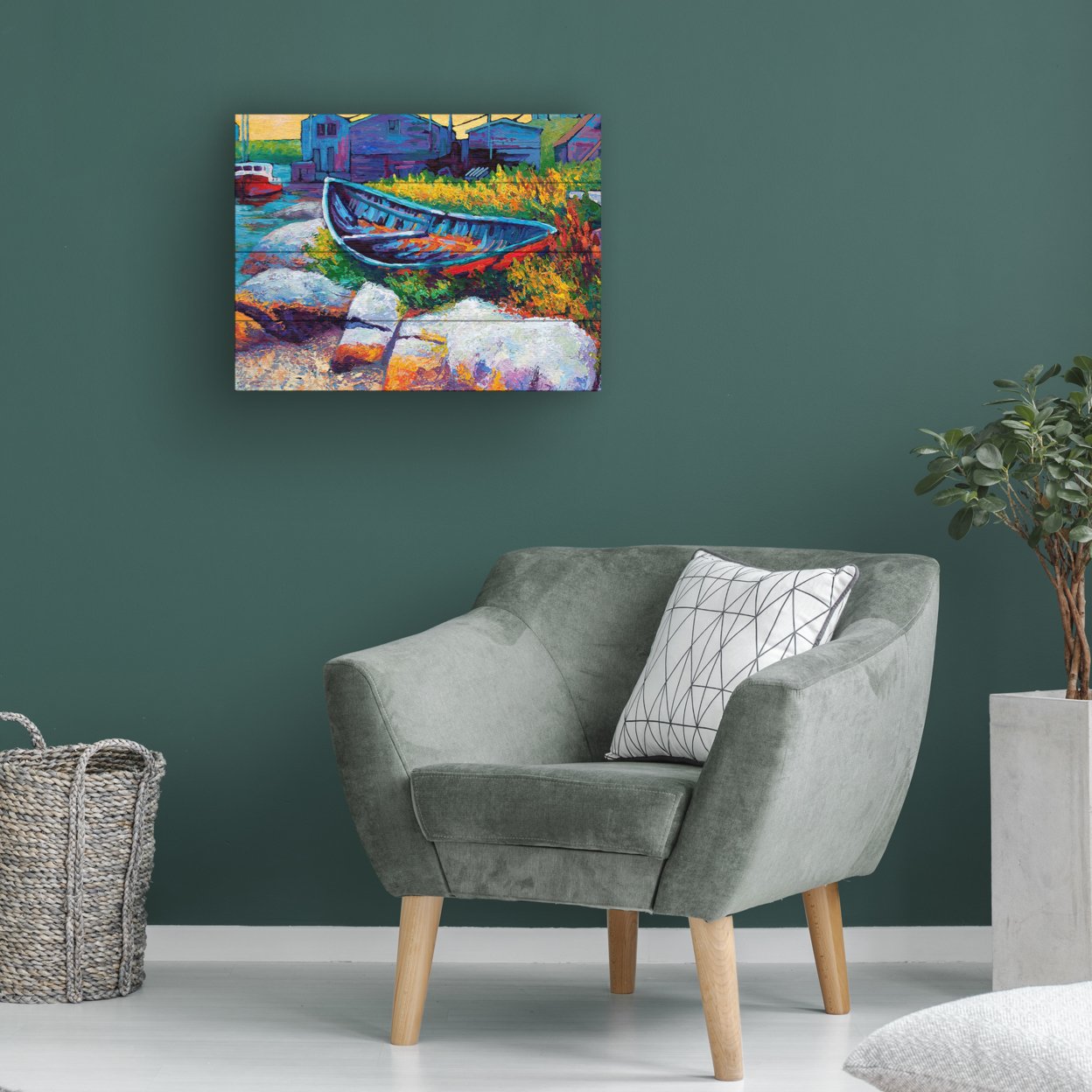 Wall Art 12 X 16 Inches Titled Judy East Coast Boat Faa Ready To Hang Printed On Wooden Planks