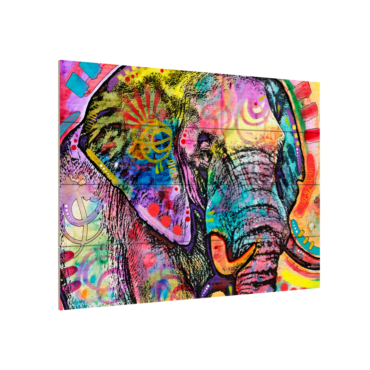 Wall Art 12 X 16 Inches Titled Elephant Ready To Hang Printed On Wooden Planks