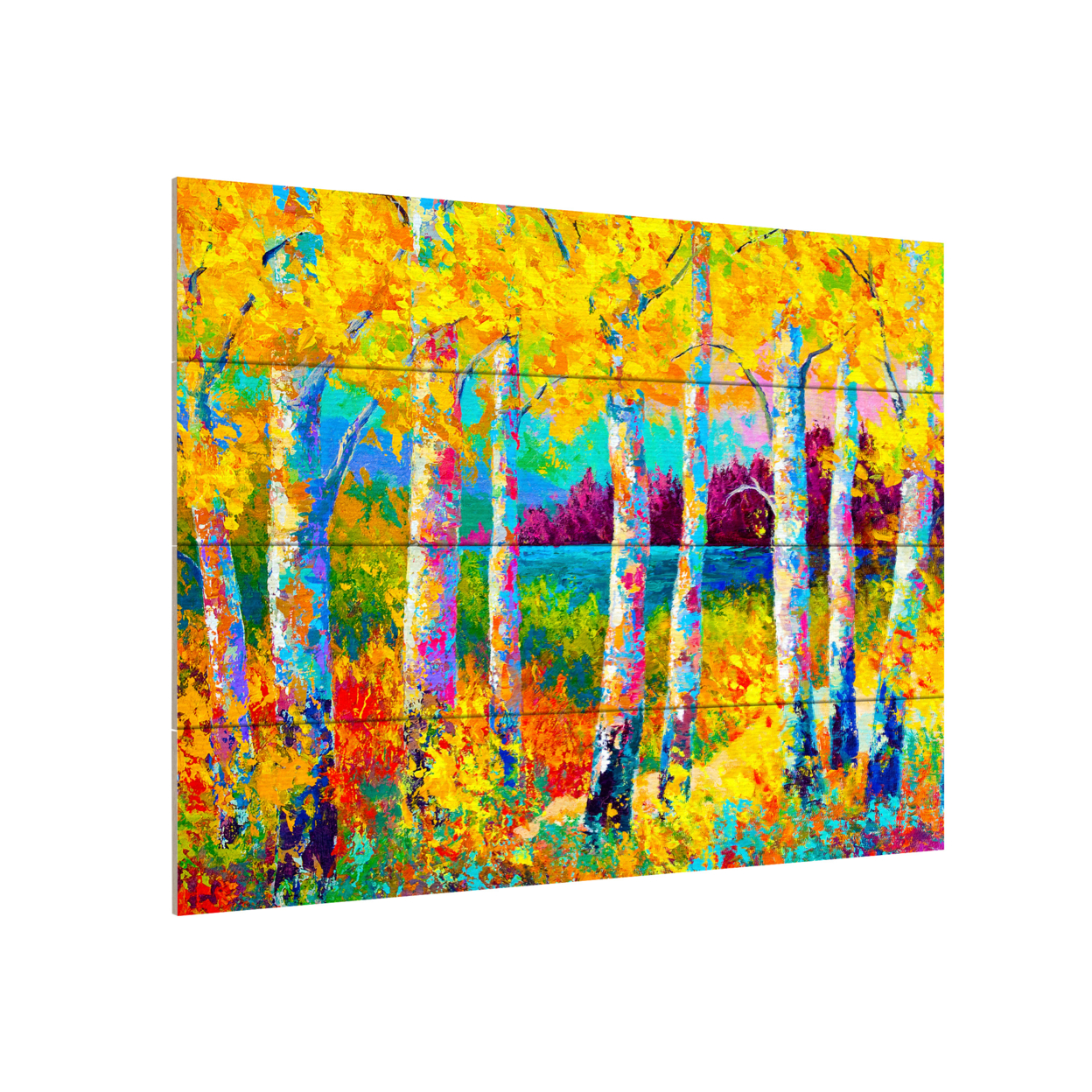 Wall Art 12 X 16 Inches Titled Autumn Jewels Ready To Hang Printed On Wooden Planks