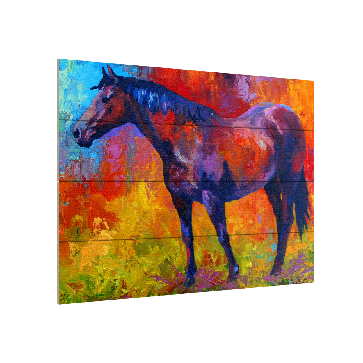 Wall Art 12 X 16 Inches Titled Bay Mare I Ready To Hang Printed On Wooden Planks