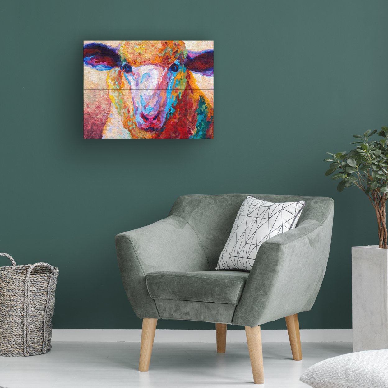 Wall Art 12 X 16 Inches Titled Dorset Ewe Ready To Hang Printed On Wooden Planks