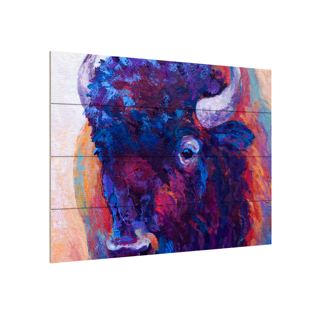 Wall Art 12 X 16 Inches Titled Thunderhorse Ready To Hang Printed On Wooden Planks