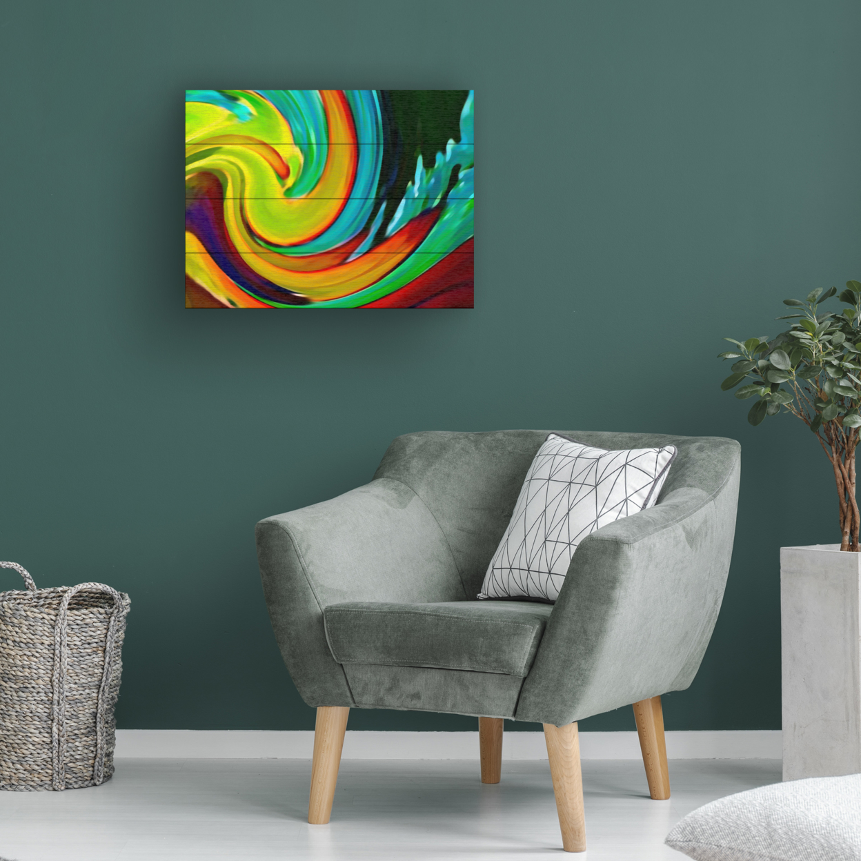 Wall Art 12 X 16 Inches Titled Crashing Wave Ready To Hang Printed On Wooden Planks