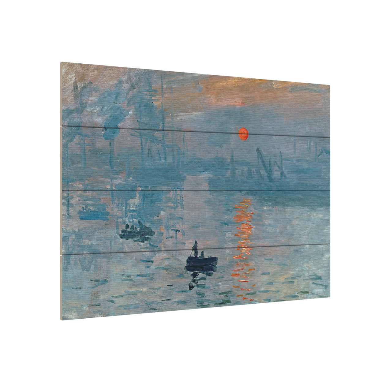 Wall Art 12 X 16 Inches Titled Impression Sunrise Ready To Hang Printed On Wooden Planks