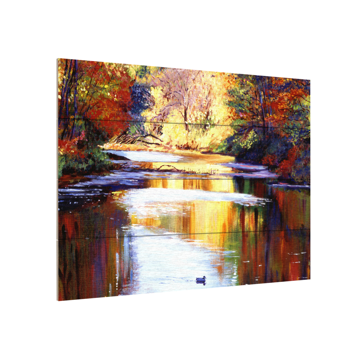 Wall Art 12 X 16 Inches Titled Reflections Of August Ready To Hang Printed On Wooden Planks