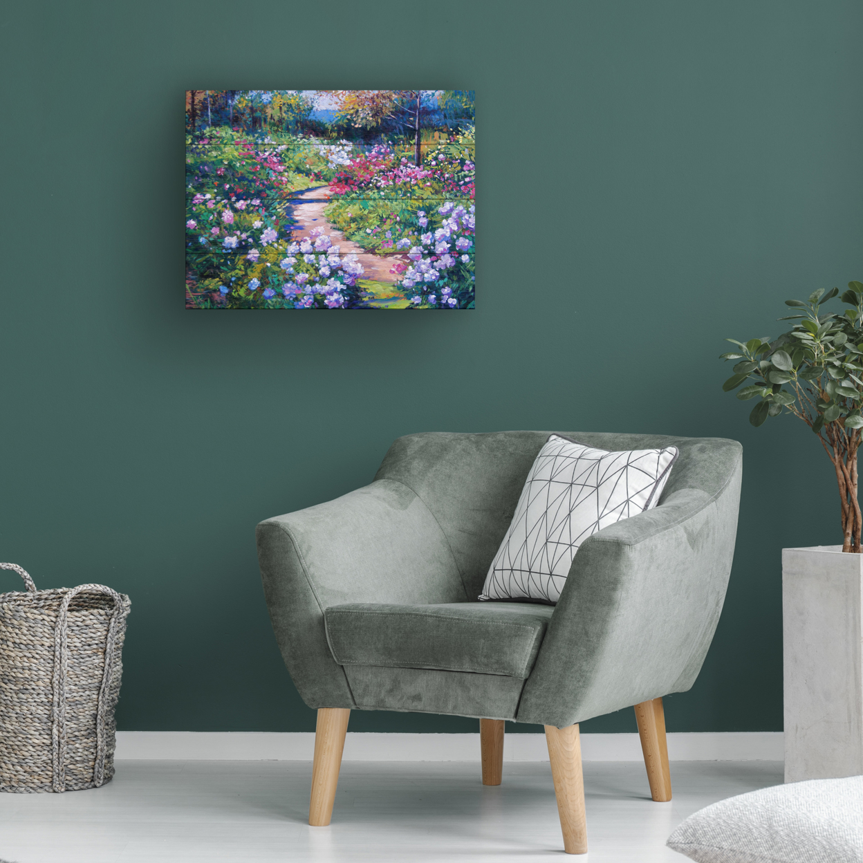 Wall Art 12 X 16 Inches Titled Natures Garden Ready To Hang Printed On Wooden Planks