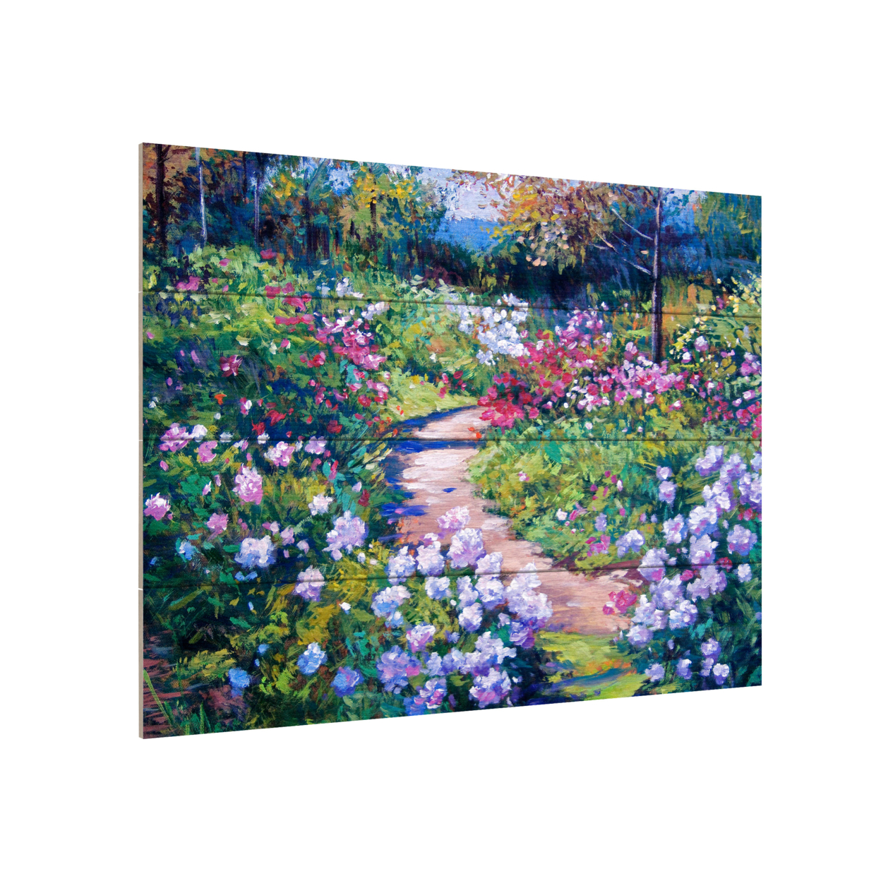 Wall Art 12 X 16 Inches Titled Natures Garden Ready To Hang Printed On Wooden Planks