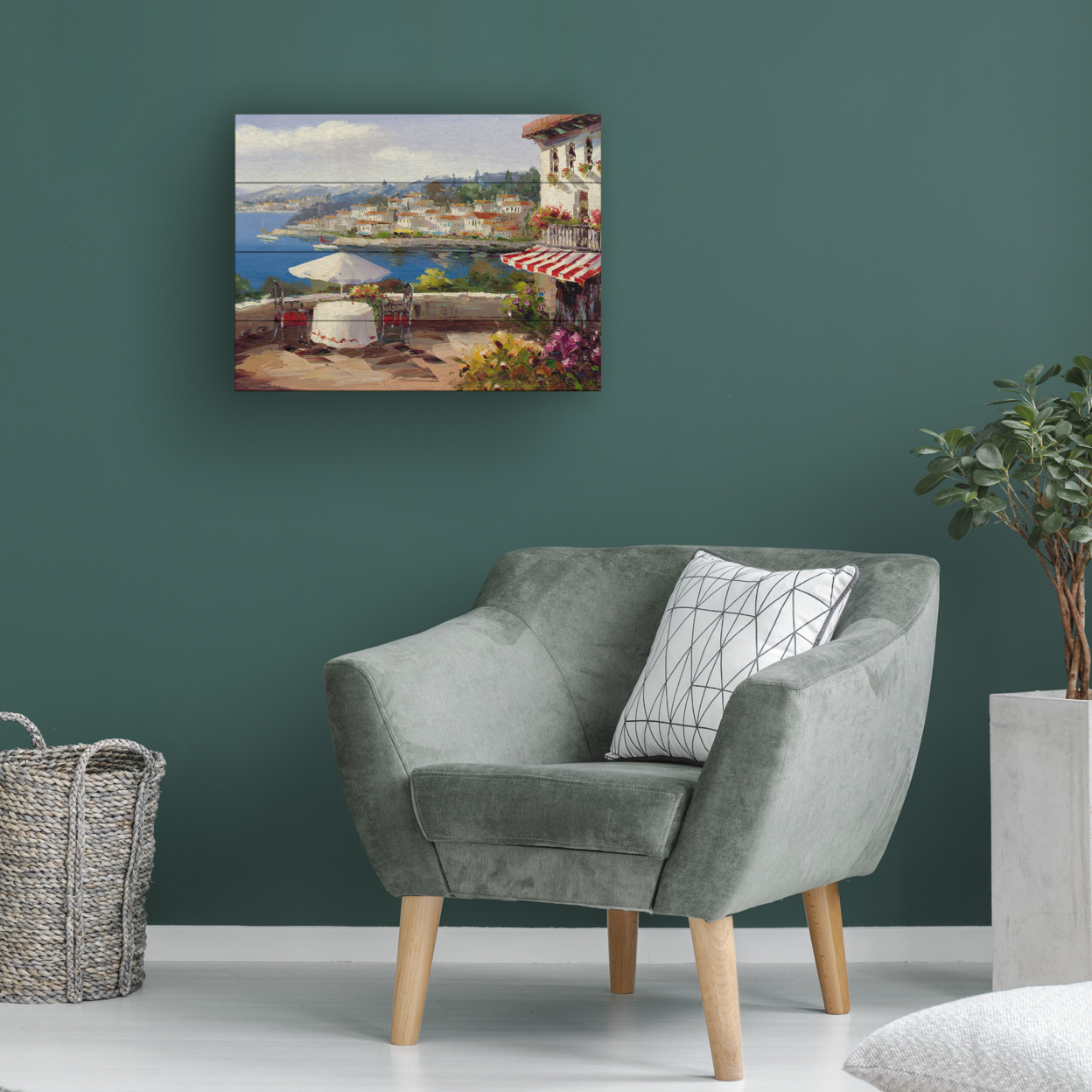 Wall Art 12 X 16 Inches Titled Italian Afternoon Ready To Hang Printed On Wooden Planks