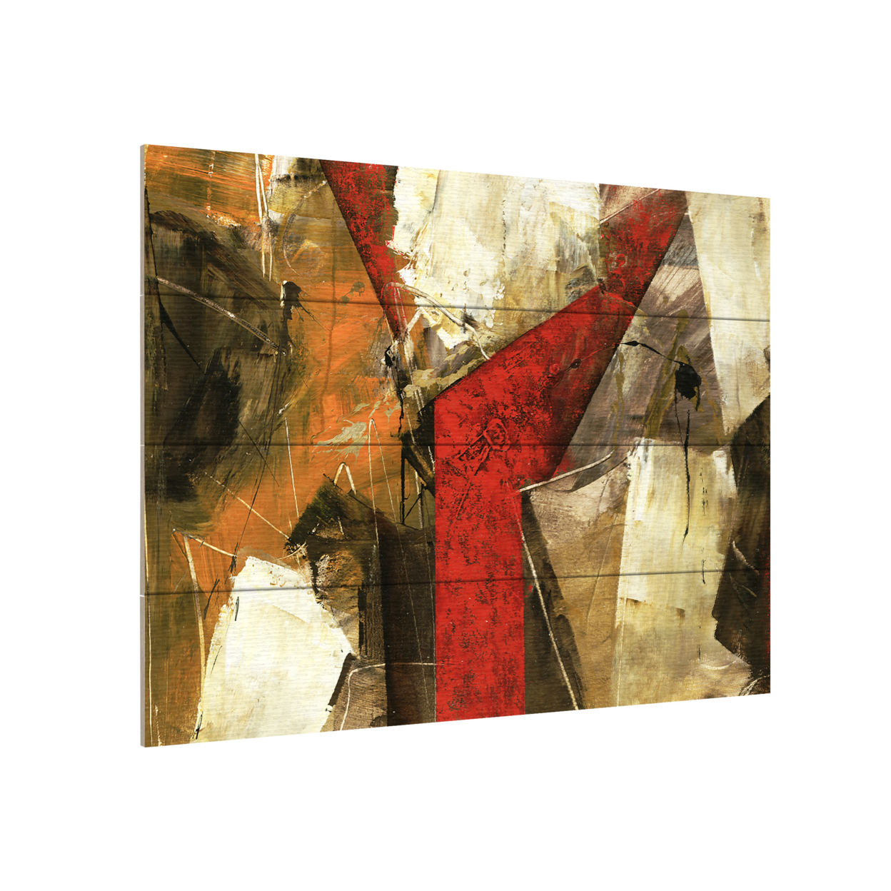 Wall Art 12 X 16 Inches Titled Abstract IX Ready To Hang Printed On Wooden Planks