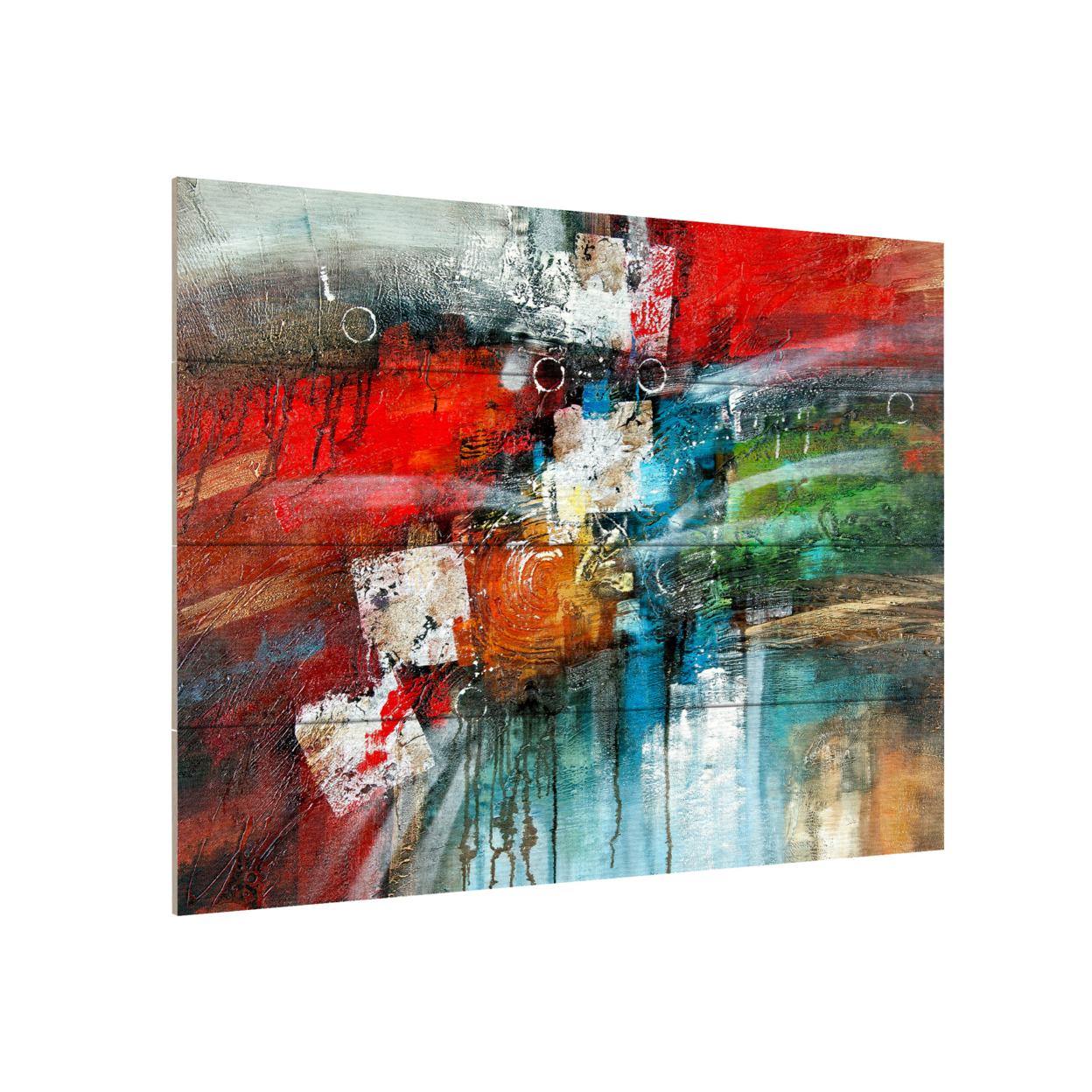 Wall Art 12 X 16 Inches Titled Cube Abstract IV Ready To Hang Printed On Wooden Planks