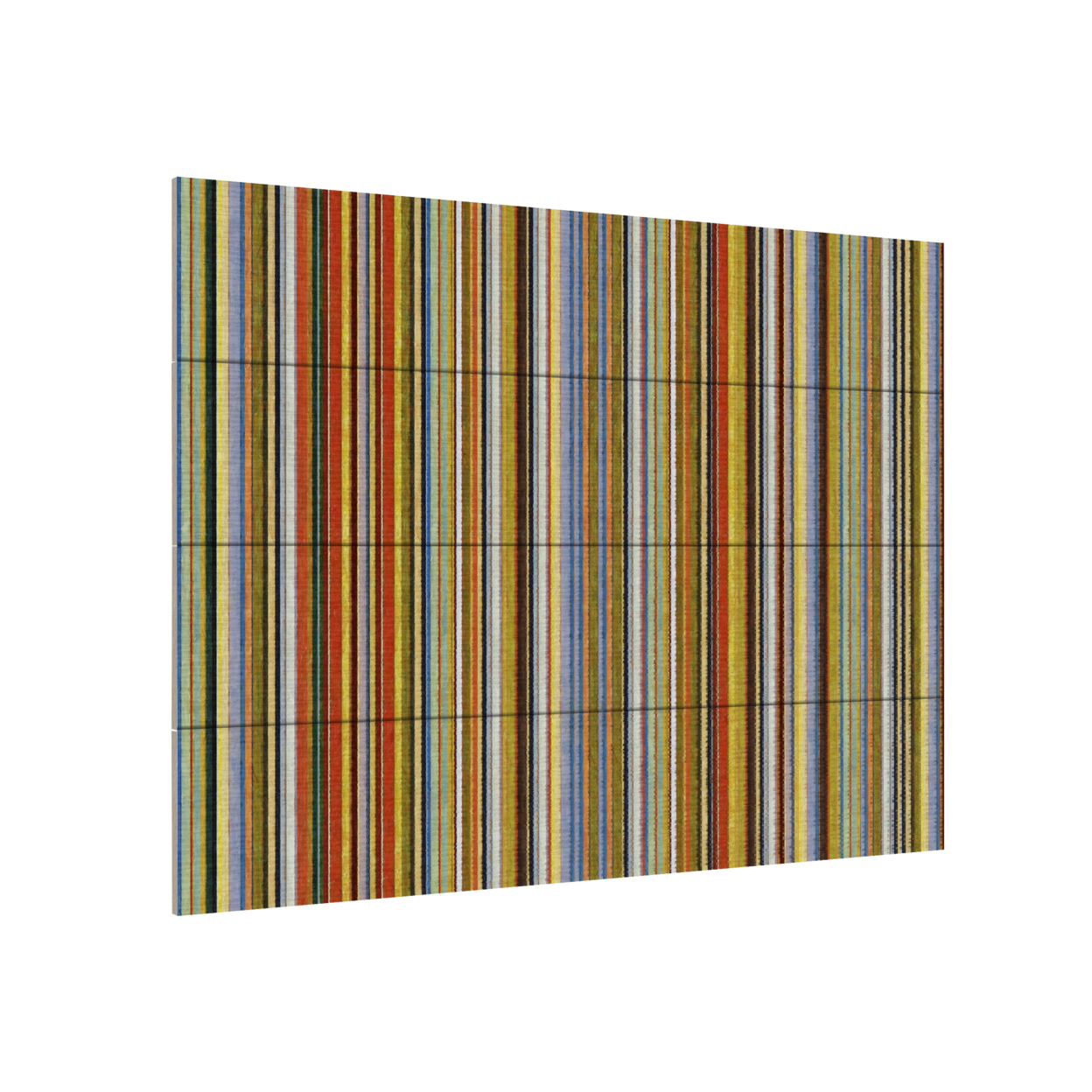 Wall Art 12 X 16 Inches Titled Comfortable Stripes VII Ready To Hang Printed On Wooden Planks