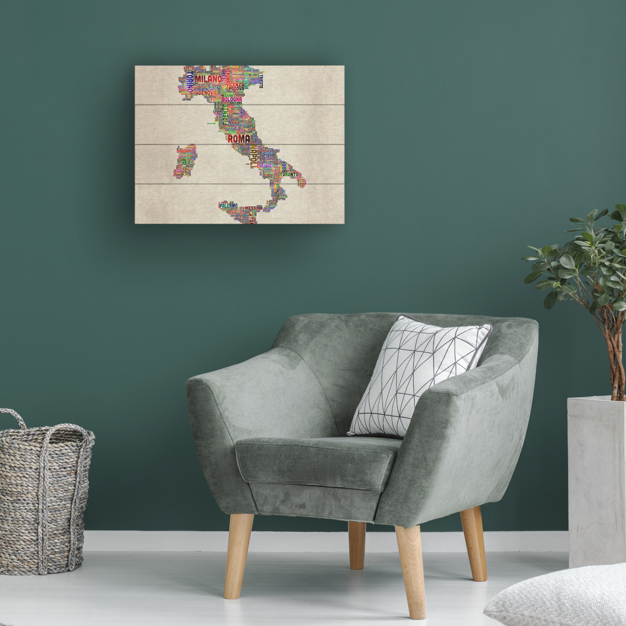 Wall Art 12 X 16 Inches Titled Italy II Ready To Hang Printed On Wooden Planks