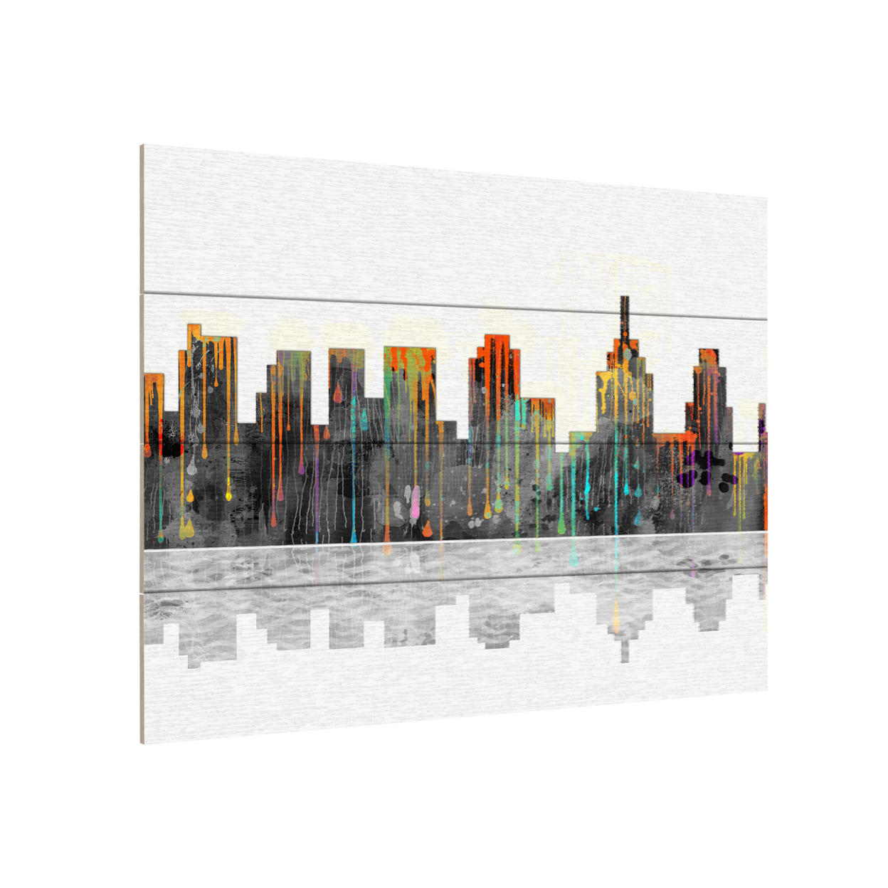 Wall Art 12 X 16 Inches Titled Philadelphia Pennsylvania Skyline Ready To Hang Printed On Wooden Planks