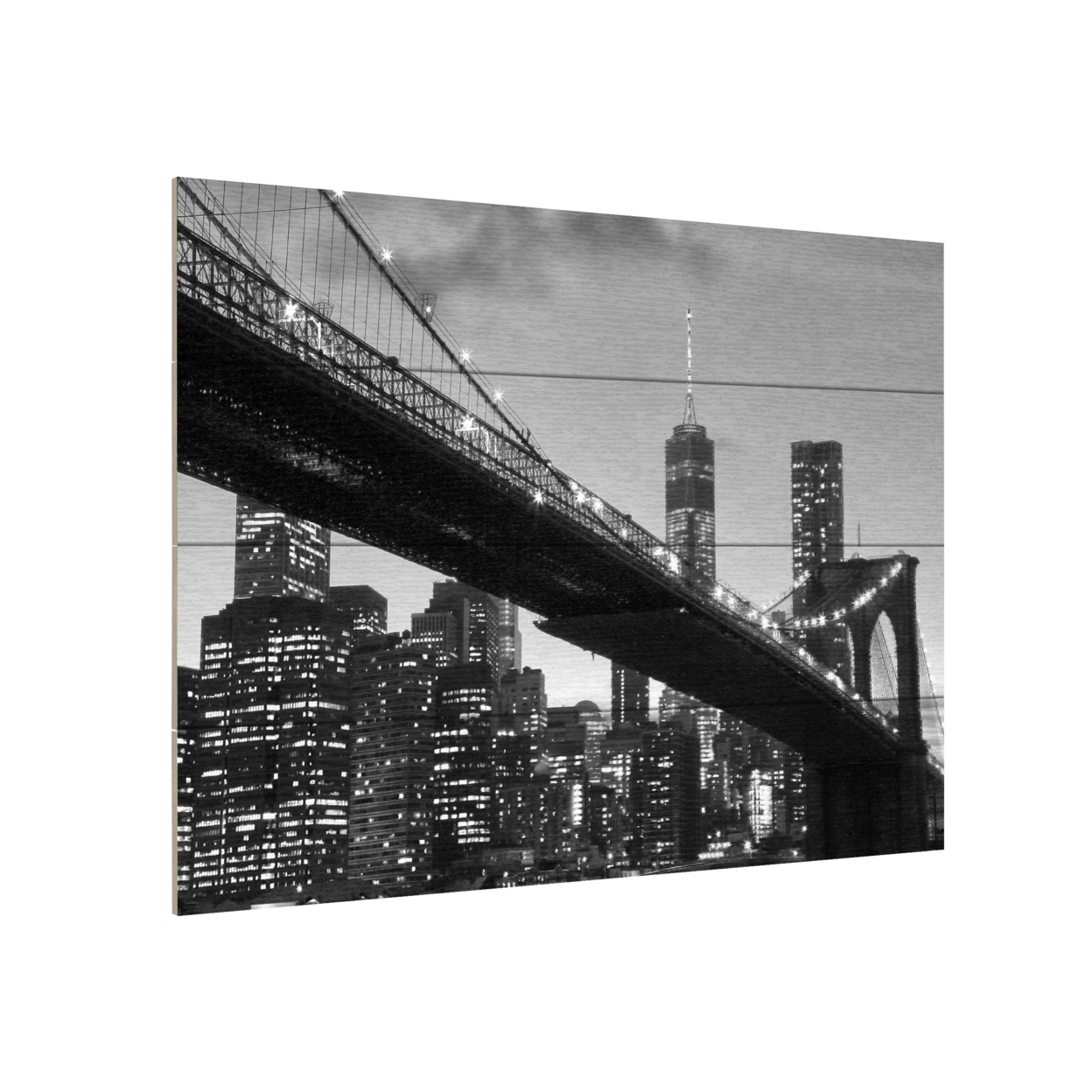 Wall Art 12 X 16 Inches Titled Brooklyn Bridge 5 Ready To Hang Printed On Wooden Planks