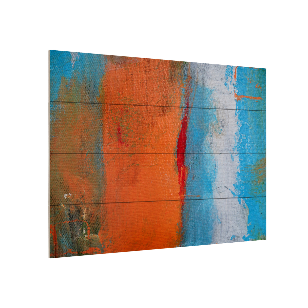 Wall Art 12 X 16 Inches Titled Orange Swatch Ready To Hang Printed On Wooden Planks
