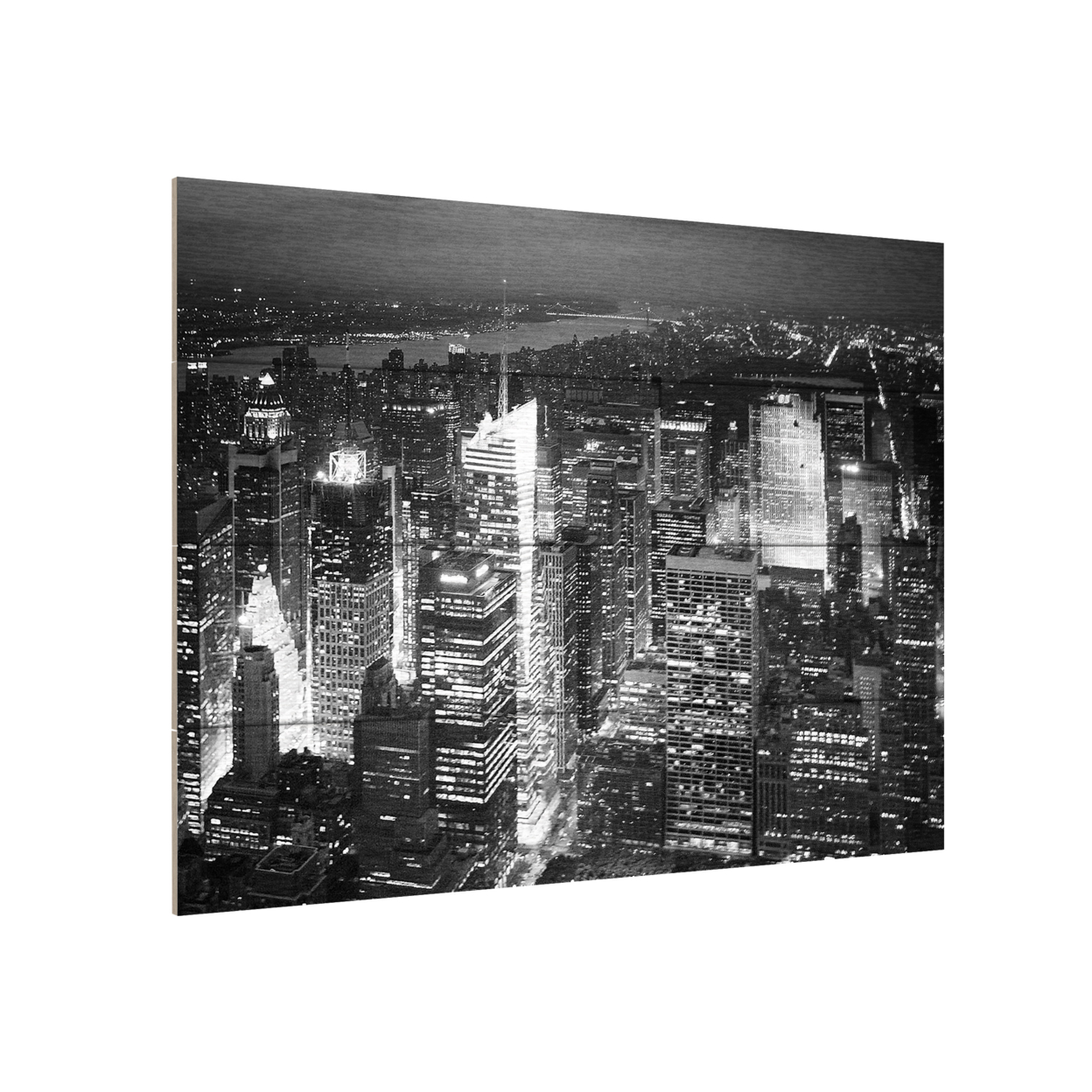 Wall Art 12 X 16 Inches Titled Times Square Ready To Hang Printed On Wooden Planks