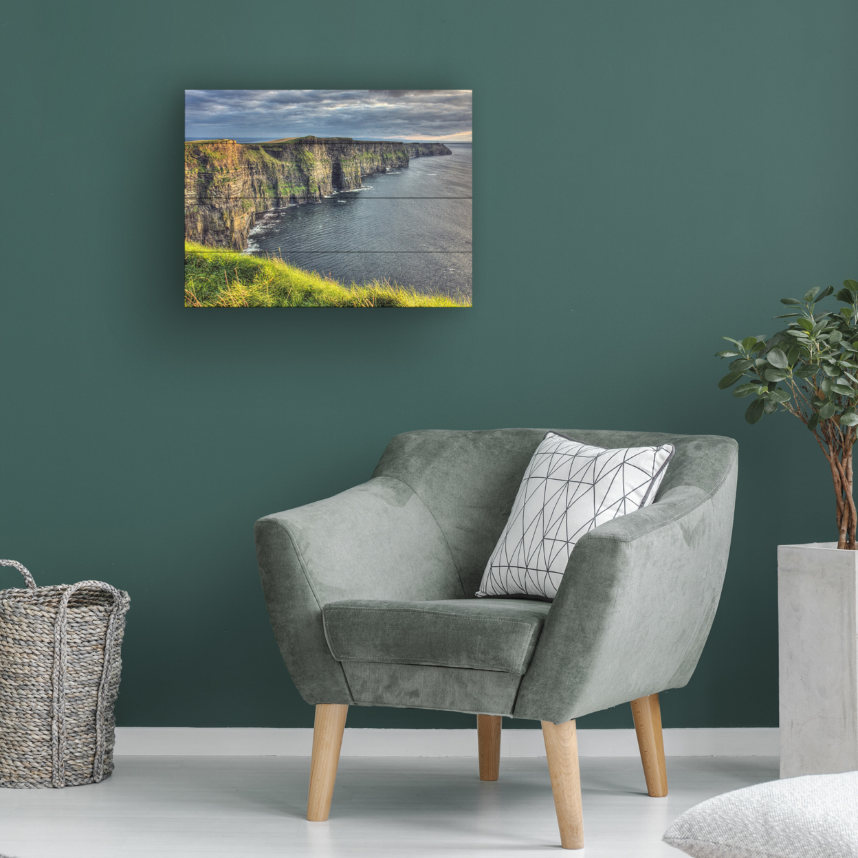 Wall Art 12 X 16 Inches Titled Cliffs Of Moher Ireland Ready To Hang Printed On Wooden Planks