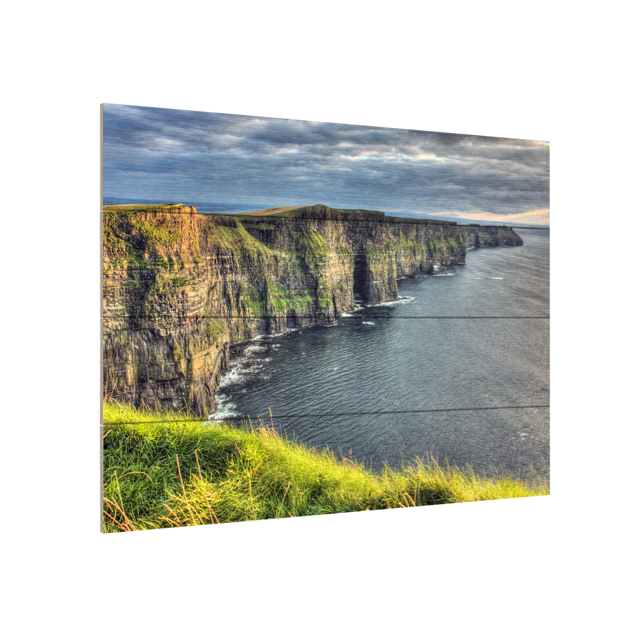 Wall Art 12 X 16 Inches Titled Cliffs Of Moher Ireland Ready To Hang Printed On Wooden Planks