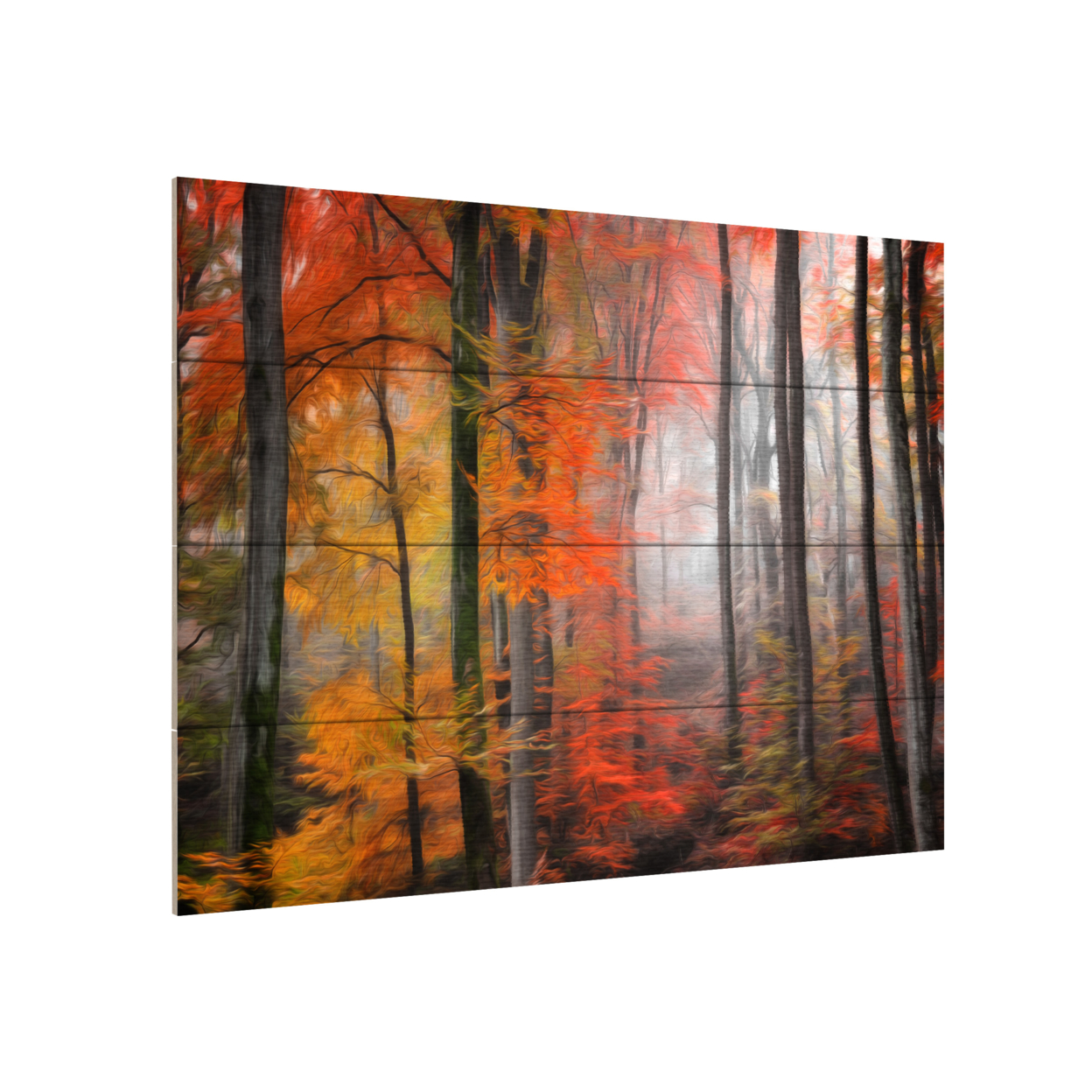 Wall Art 12 X 16 Inches Titled Wildly Red Ready To Hang Printed On Wooden Planks