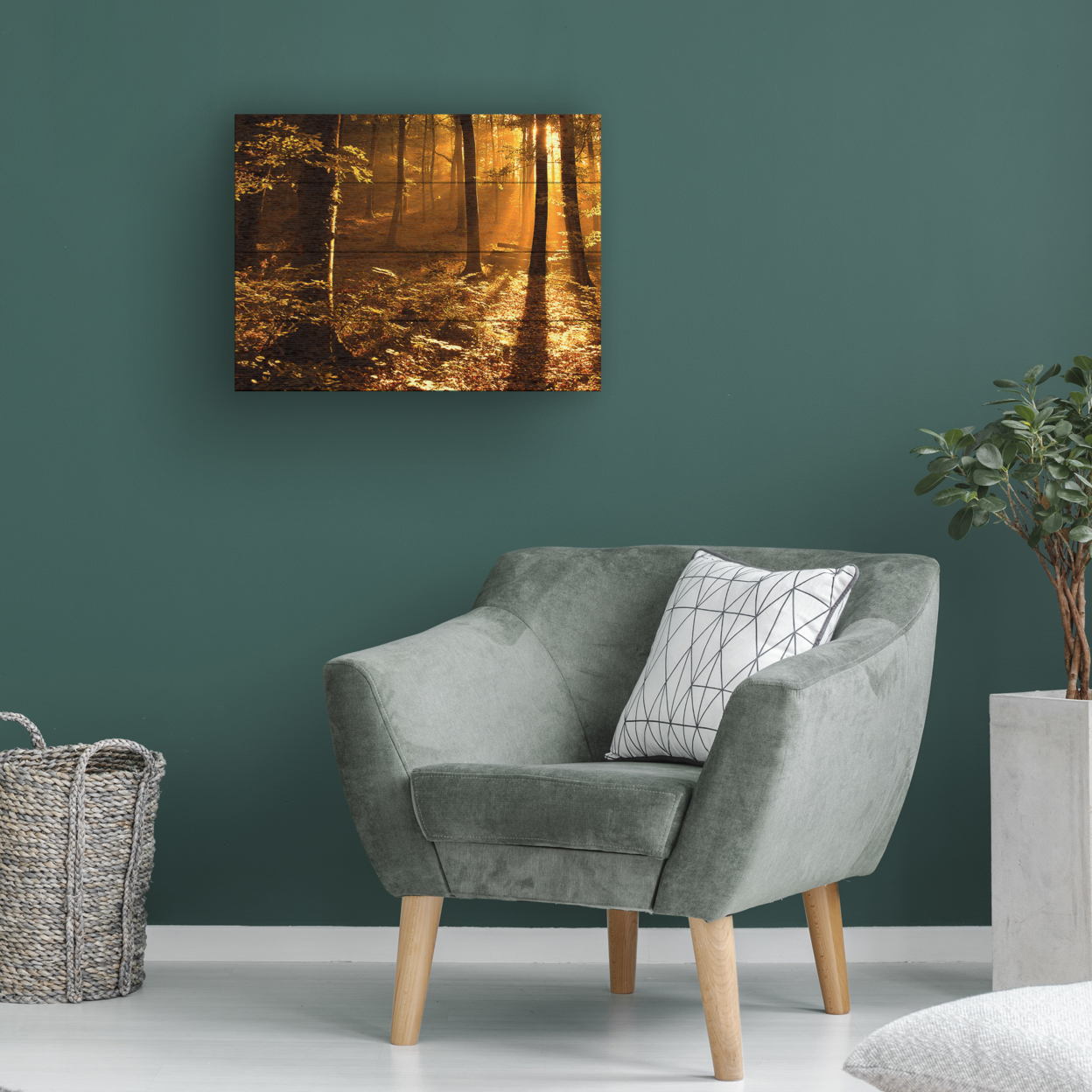 Wall Art 12 X 16 Inches Titled Morning Light Ready To Hang Printed On Wooden Planks
