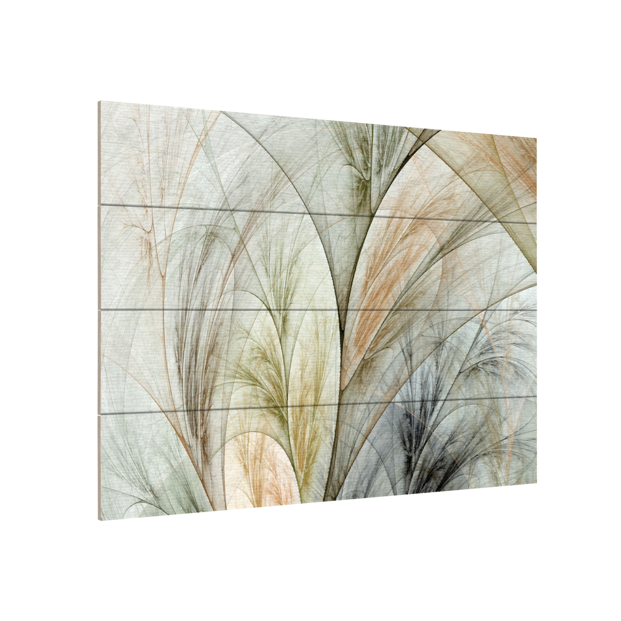 Wall Art 12 X 16 Inches Titled Fractal Grass V Ready To Hang Printed On Wooden Planks