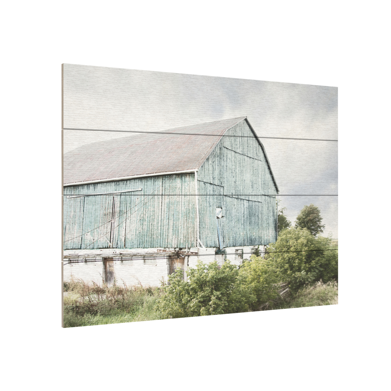 Wall Art 12 X 16 Inches Titled Late Summer Barn I Crop Ready To Hang Printed On Wooden Planks