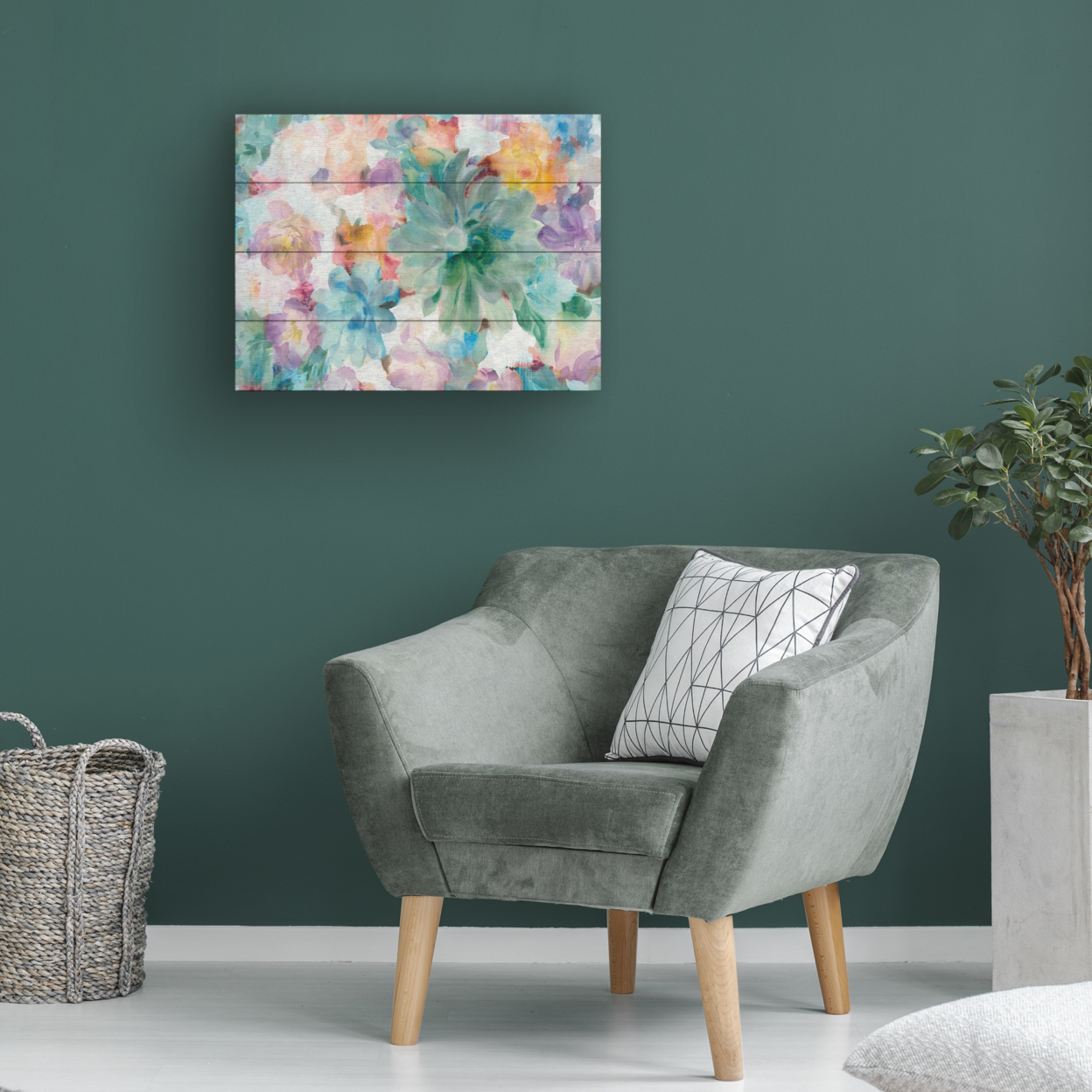 Wall Art 12 X 16 Inches Titled Succulent Florals Crop Ready To Hang Printed On Wooden Planks