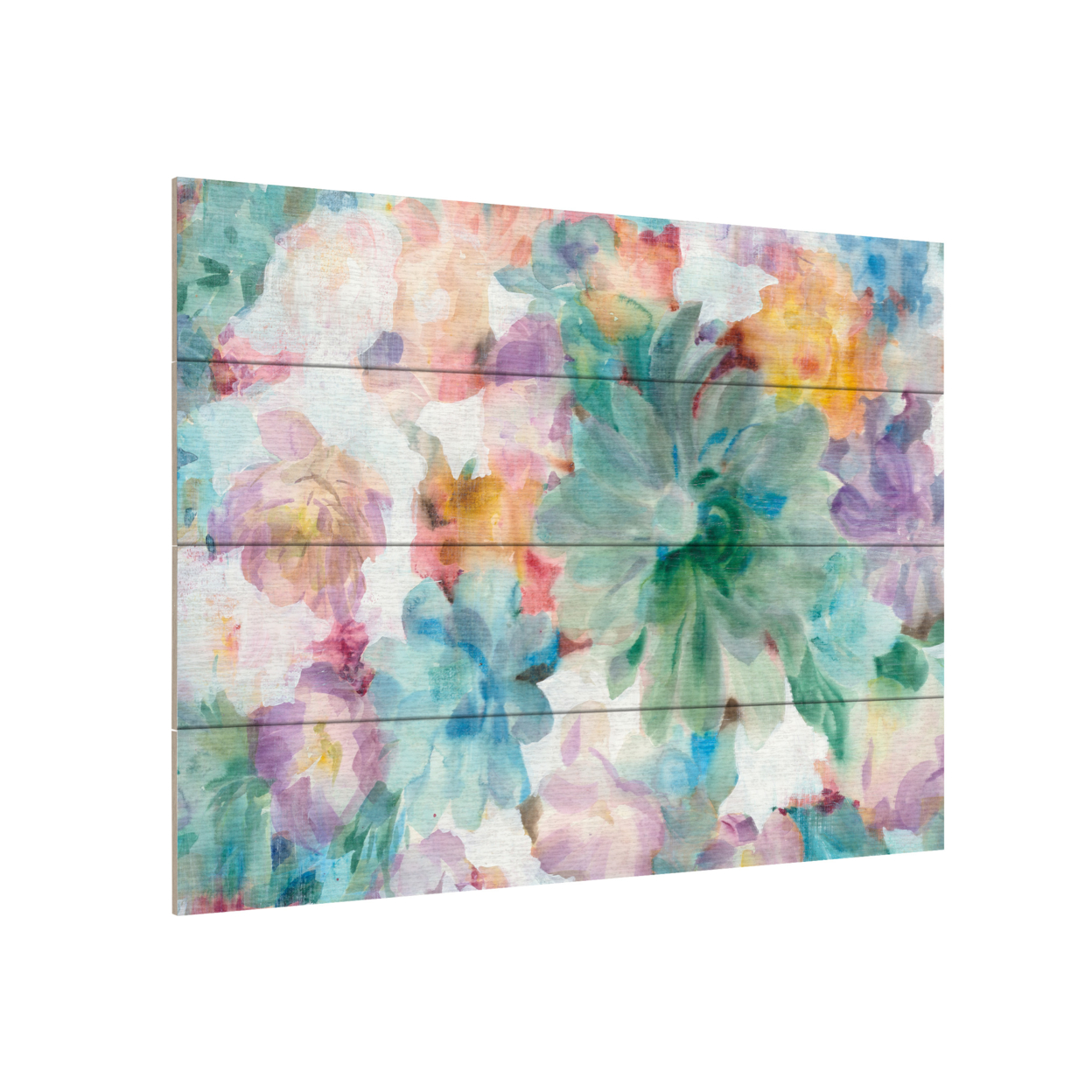 Wall Art 12 X 16 Inches Titled Succulent Florals Crop Ready To Hang Printed On Wooden Planks