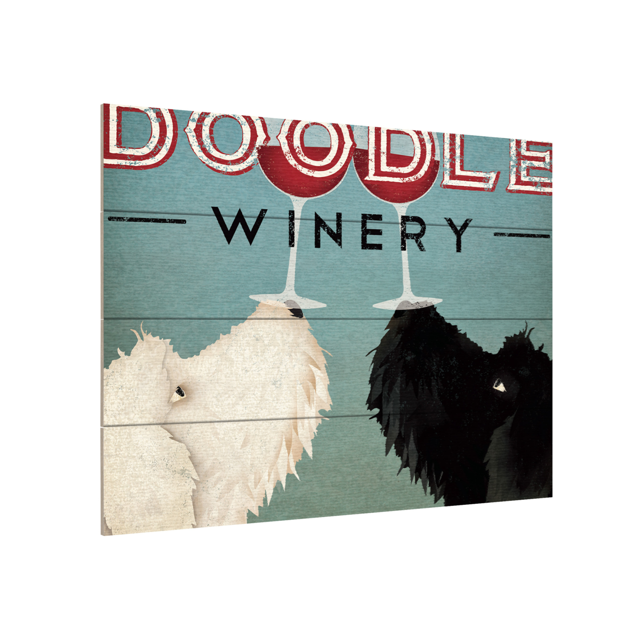 Wall Art 12 X 16 Inches Titled Doodle Wine Ready To Hang Printed On Wooden Planks