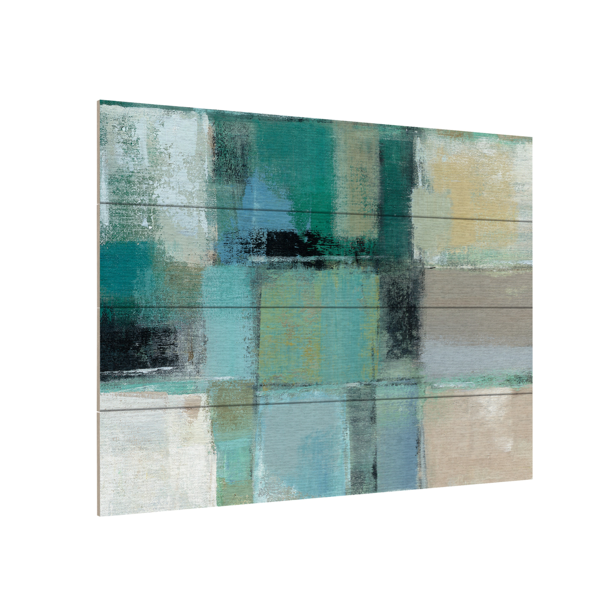 Wall Art 12 X 16 Inches Titled Island Hues Crop II Ready To Hang Printed On Wooden Planks