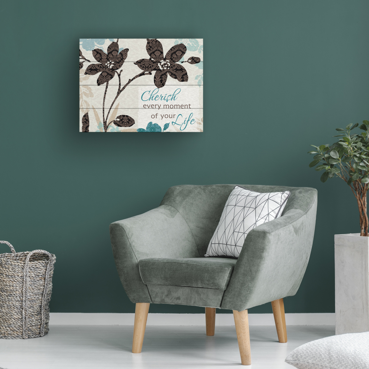 Wall Art 12 X 16 Inches Titled Botanical Touch Quote I Ready To Hang Printed On Wooden Planks