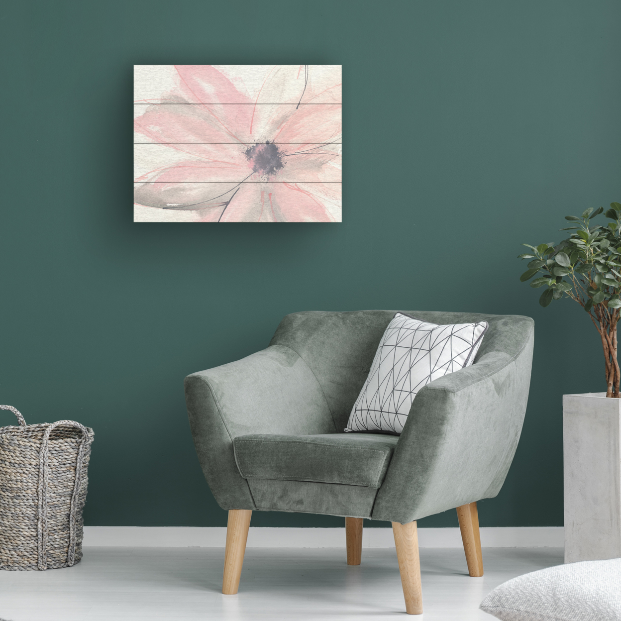 Wall Art 12 X 16 Inches Titled Blush Clematis I Ready To Hang Printed On Wooden Planks