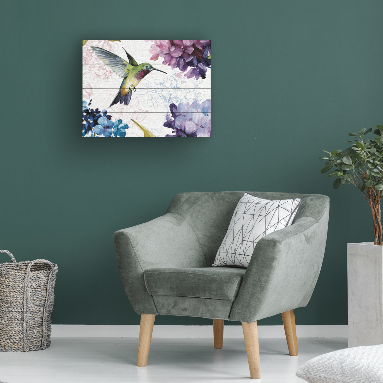 Wall Art 12 X 16 Inches Titled Spring Nectar Square II Ready To Hang Printed On Wooden Planks