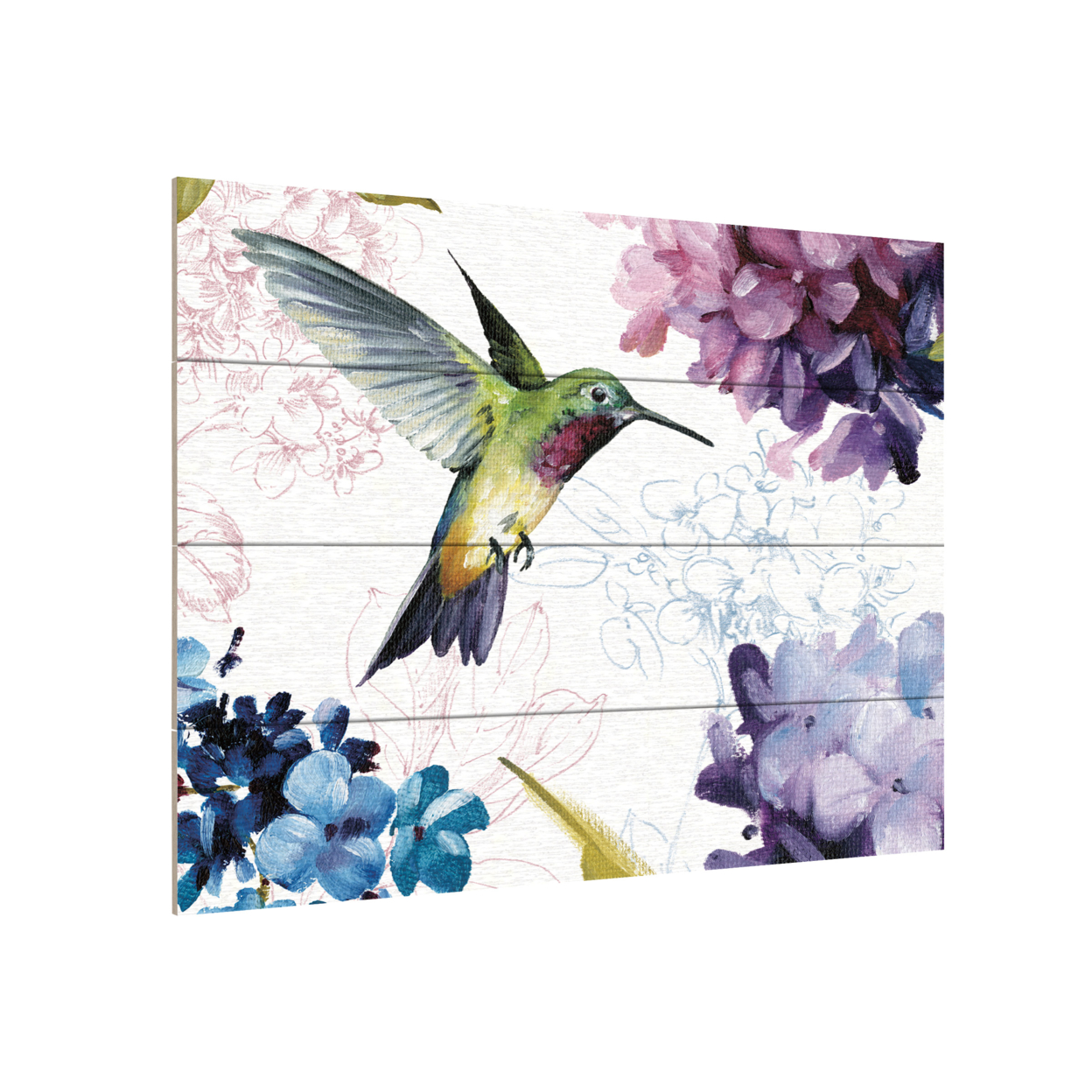 Wall Art 12 X 16 Inches Titled Spring Nectar Square II Ready To Hang Printed On Wooden Planks