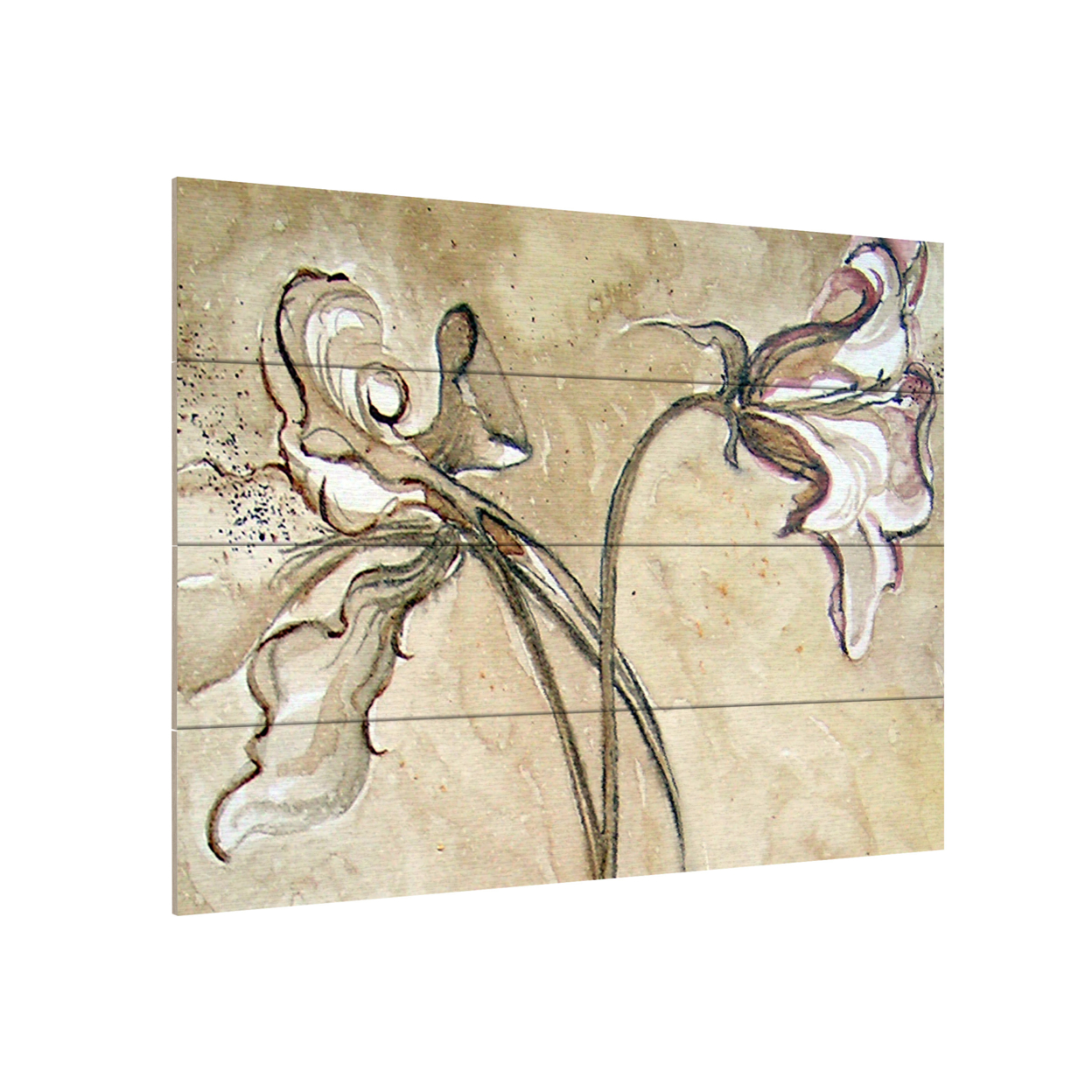 Wall Art 12 X 16 Inches Titled Flower Talks Ready To Hang Printed On Wooden Planks