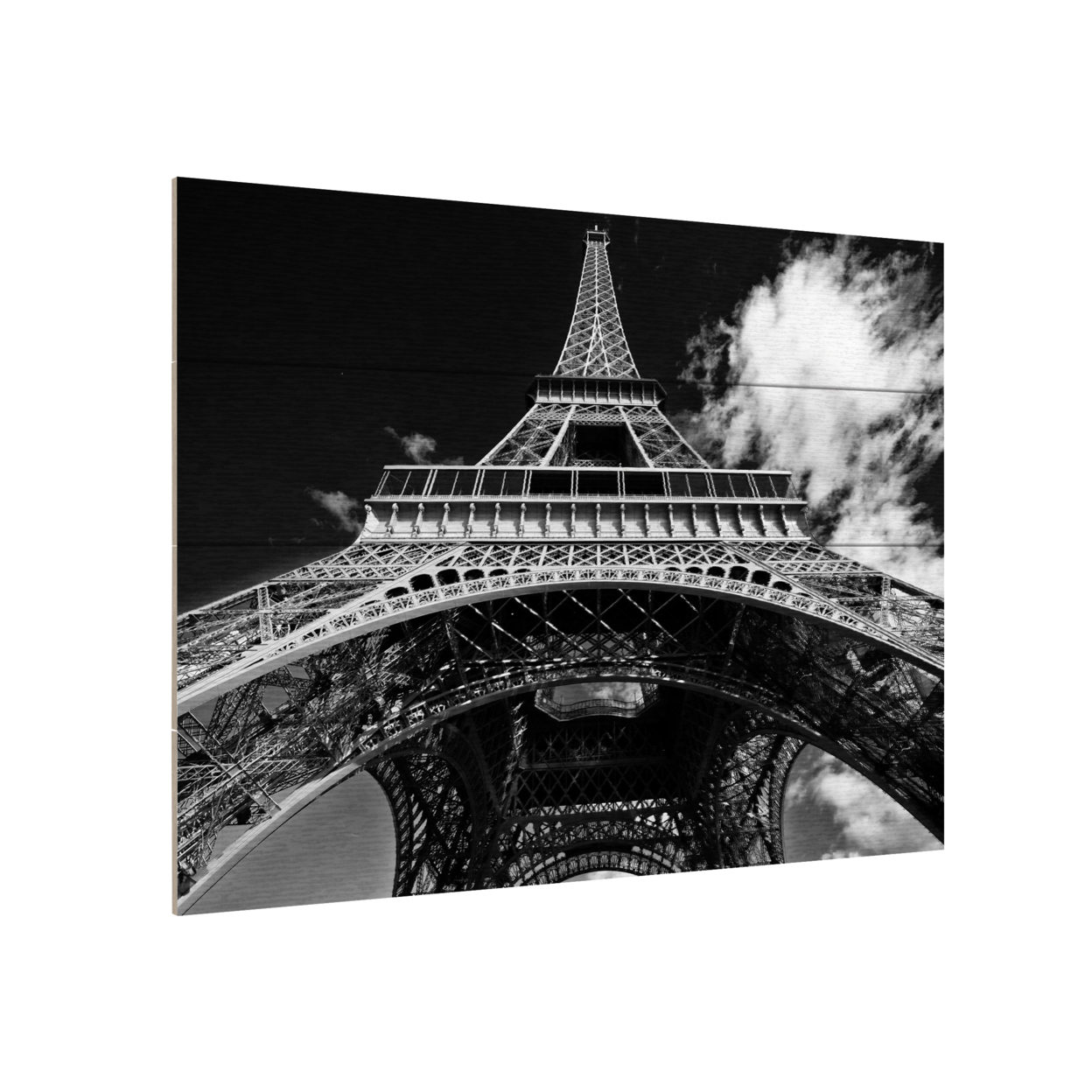Wall Art 12 X 16 Inches Titled Paris Eiffel Tower 1 Ready To Hang Printed On Wooden Planks