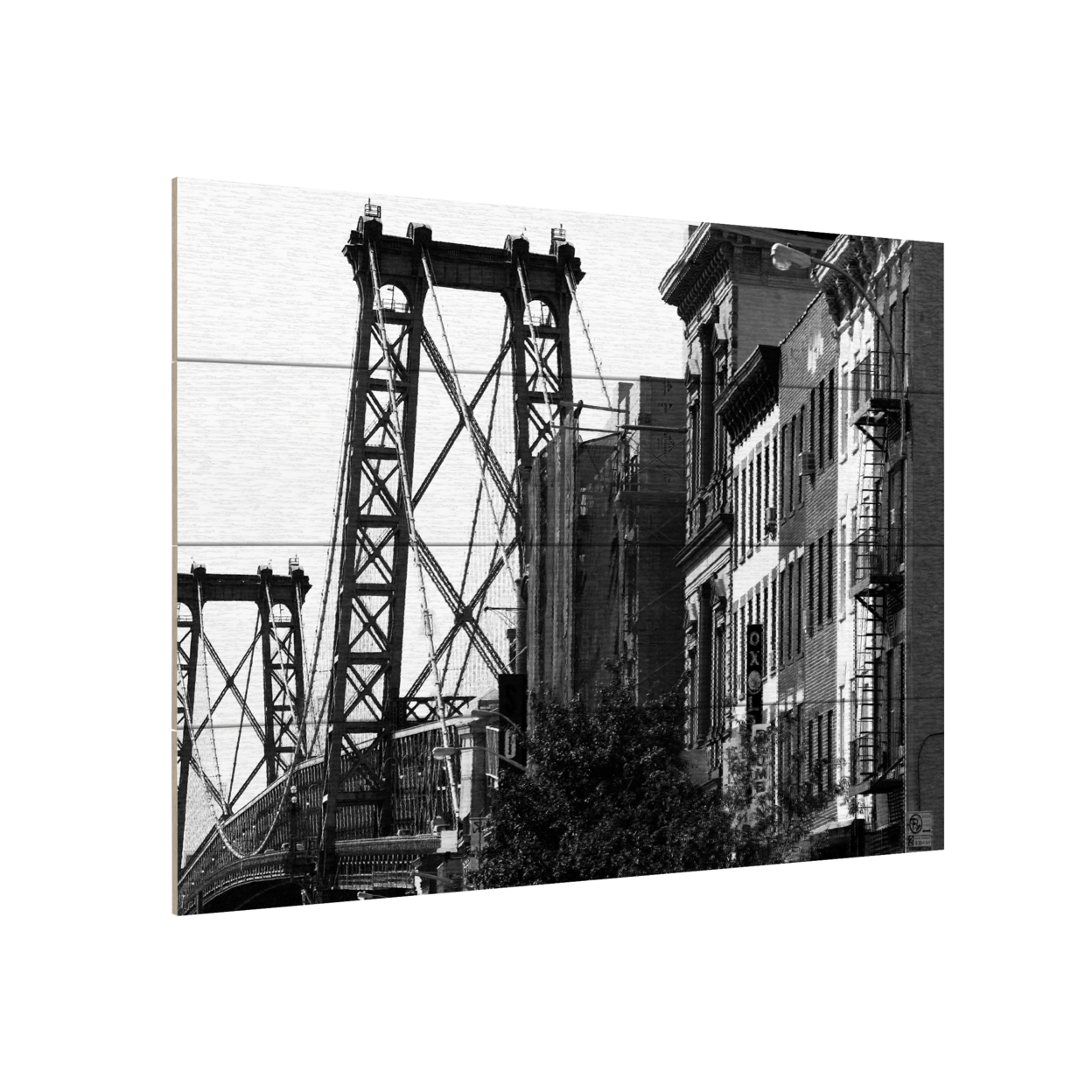 Wall Art 12 X 16 Inches Titled Williamsburg Bridge Ready To Hang Printed On Wooden Planks