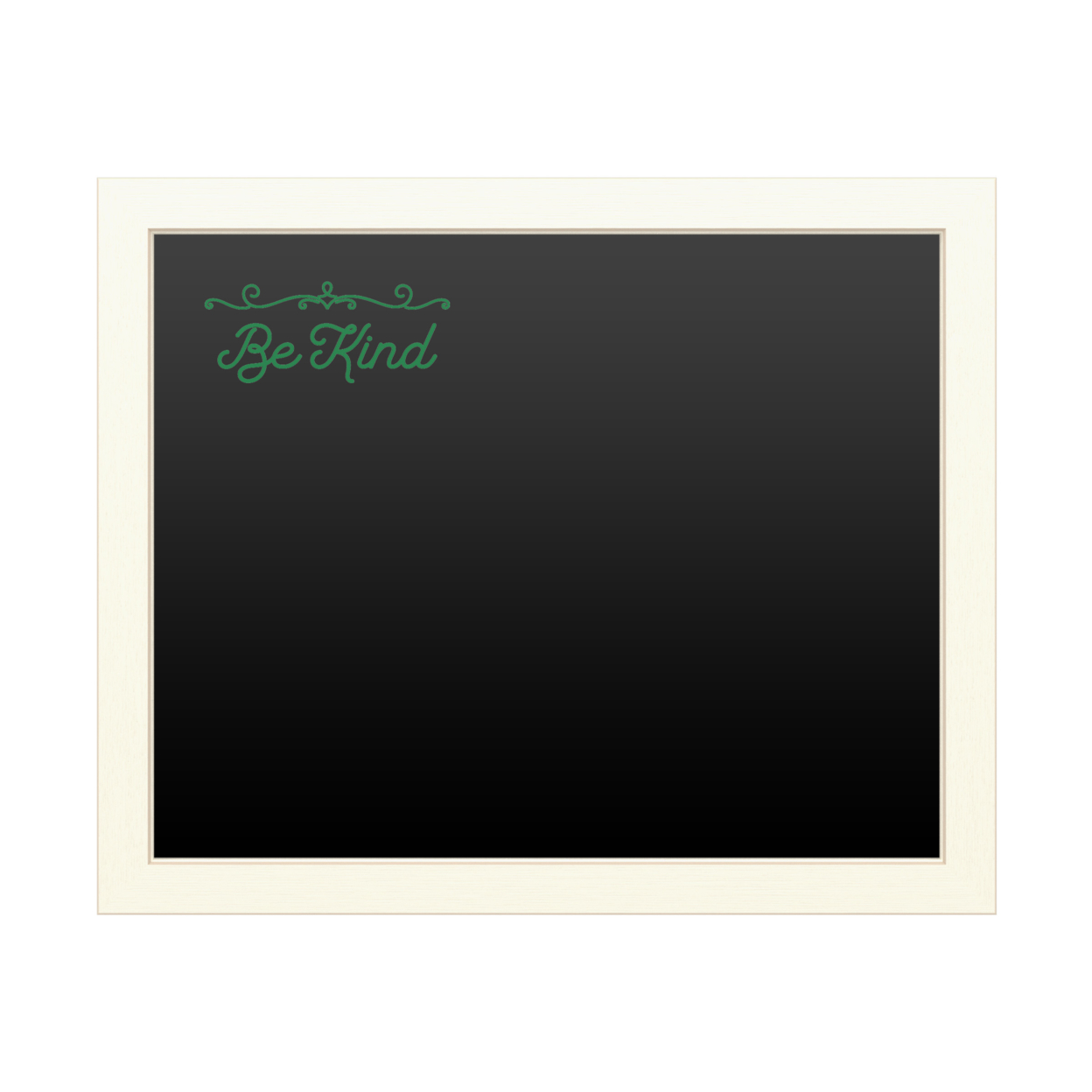 16 X 20 Chalk Board With Printed Artwork - Be Kind Script Green White Board - Ready To Hang Chalkboard