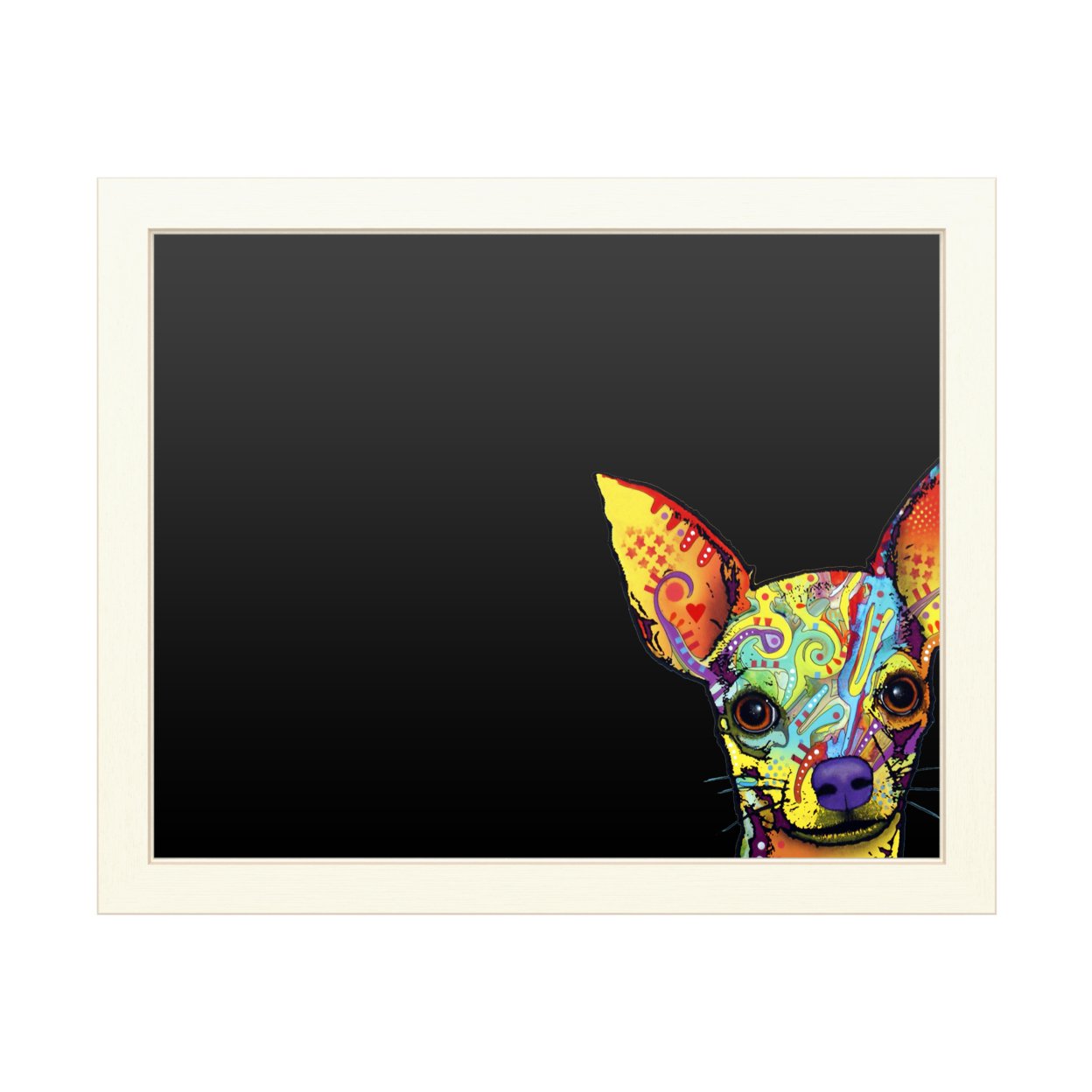 16 X 20 Chalk Board With Printed Artwork - Dean Russo Chihuahua White Board - Ready To Hang Chalkboard