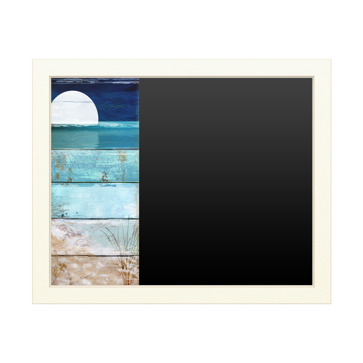16 X 20 Chalk Board With Printed Artwork - Color Bakery Beach Moonrise I White Board - Ready To Hang Chalkboard