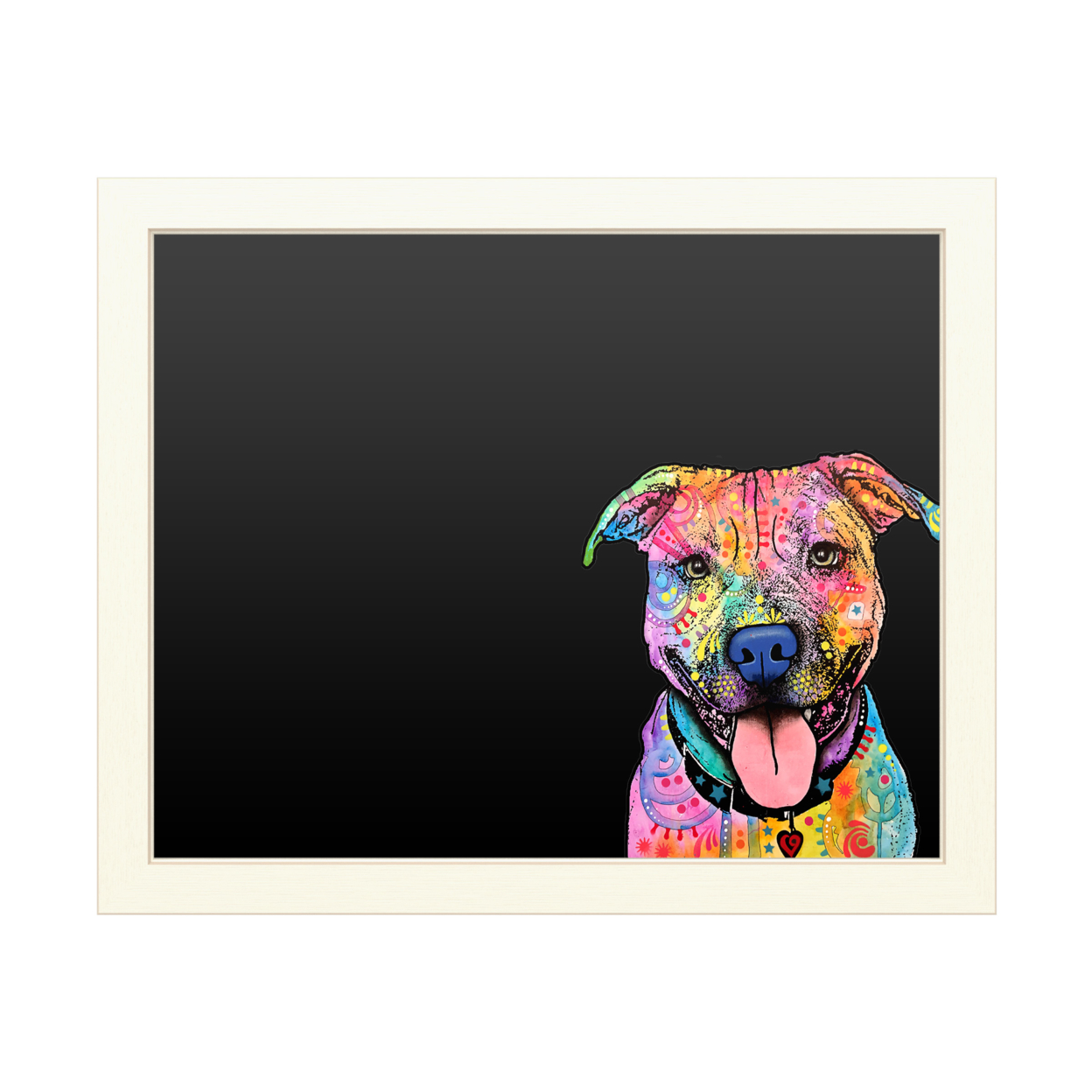 16 X 20 Chalk Board With Printed Artwork - Dean Russo Best Dog White Board - Ready To Hang Chalkboard