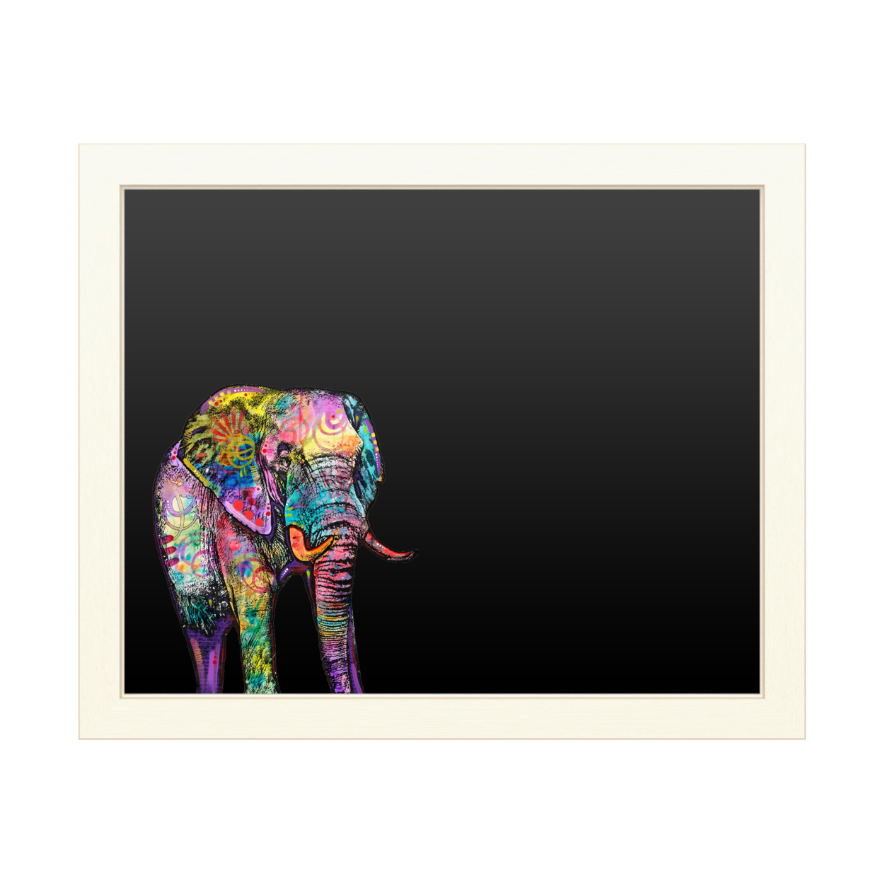 16 X 20 Chalk Board With Printed Artwork - Dean Russo Elephant White Board - Ready To Hang Chalkboard
