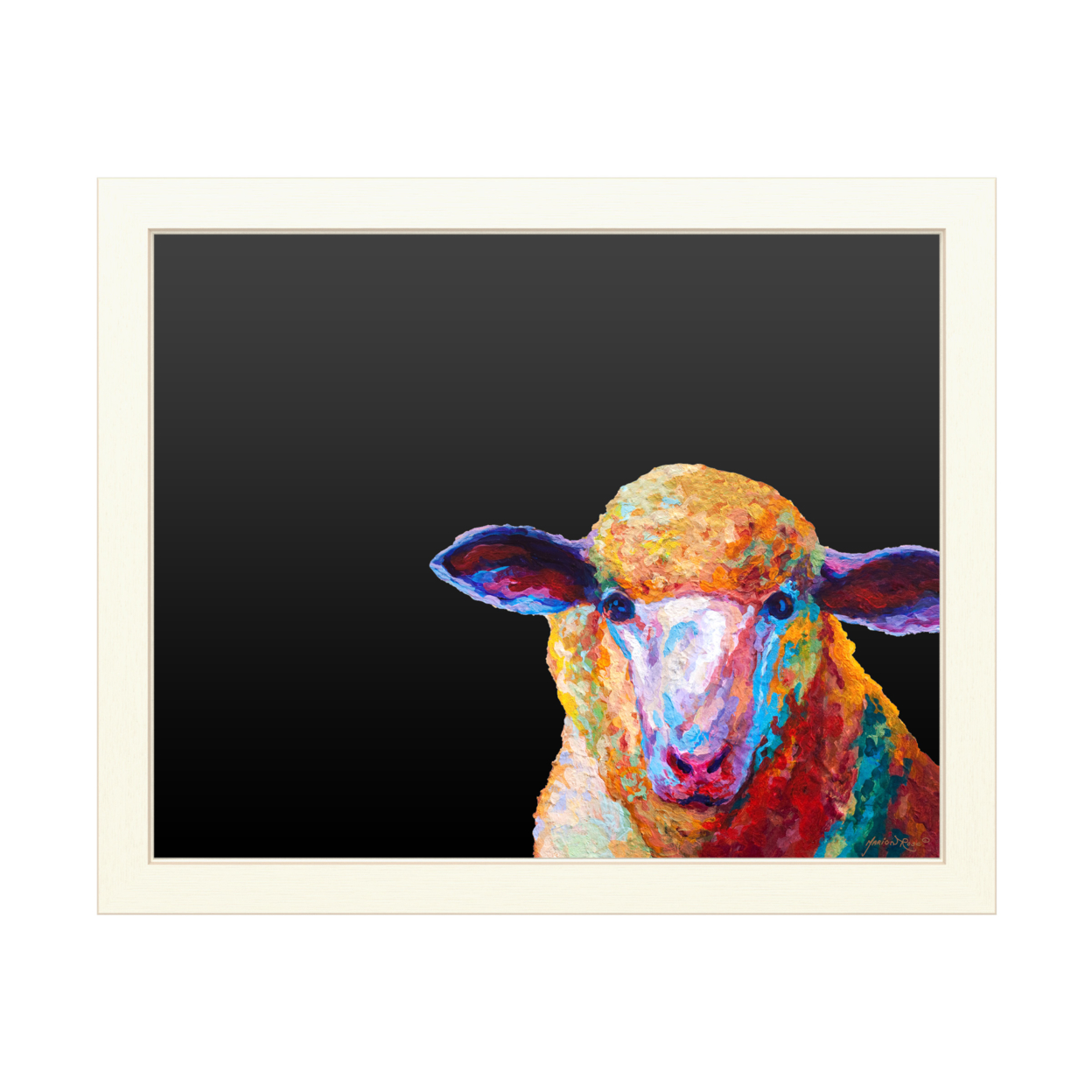 16 X 20 Chalk Board With Printed Artwork - Marion Rose Dorset Ewe White Board - Ready To Hang Chalkboard