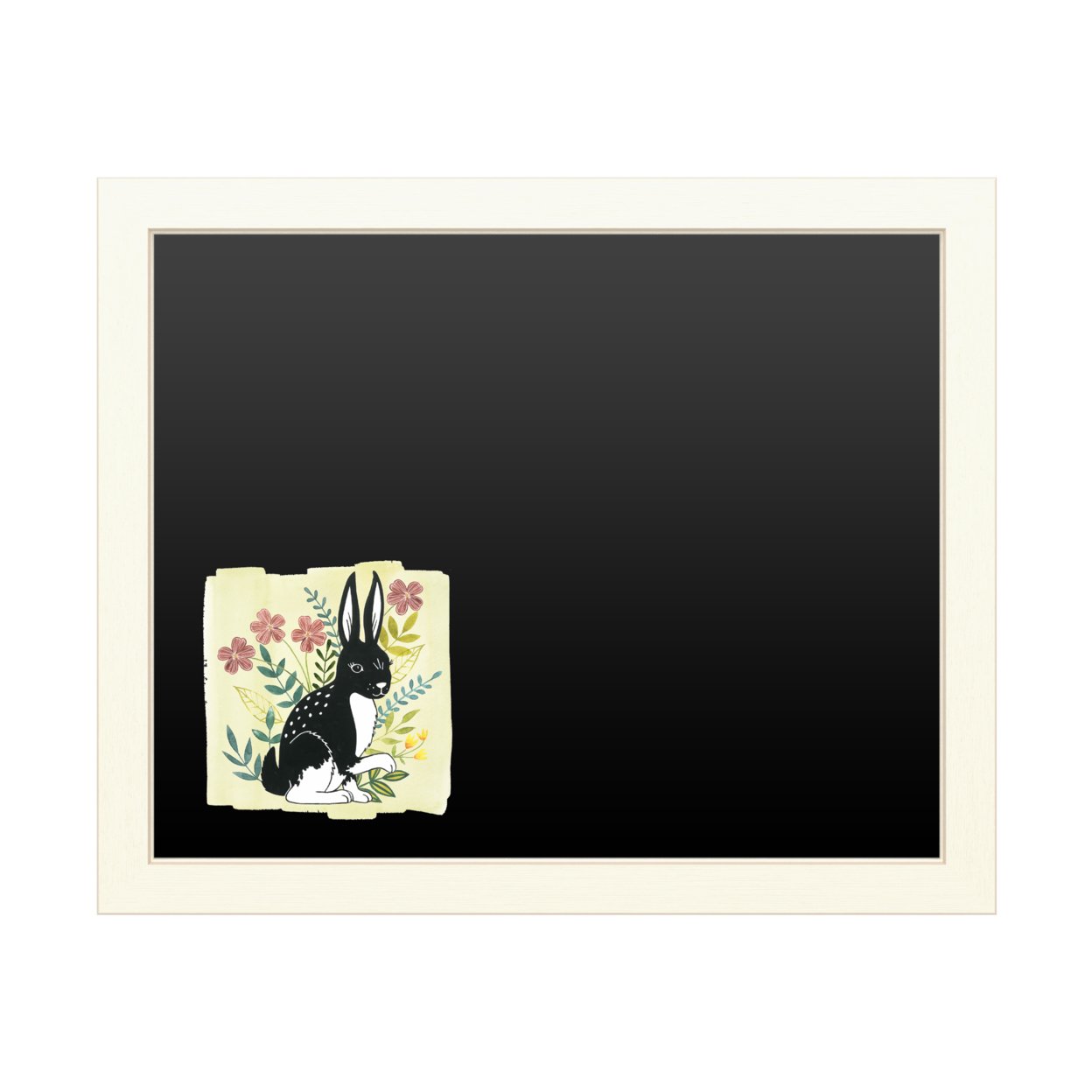 16 X 20 Chalk Board With Printed Artwork - Grace Popp Floral Forester IV White Board - Ready To Hang Chalkboard
